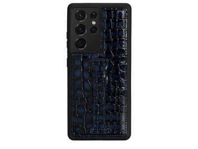 GOLDBLACK Handyhülle Samsung S21 Ultra Lederhülle mit Fingerschlaufe 17,30 cm (6,8 Zoll)