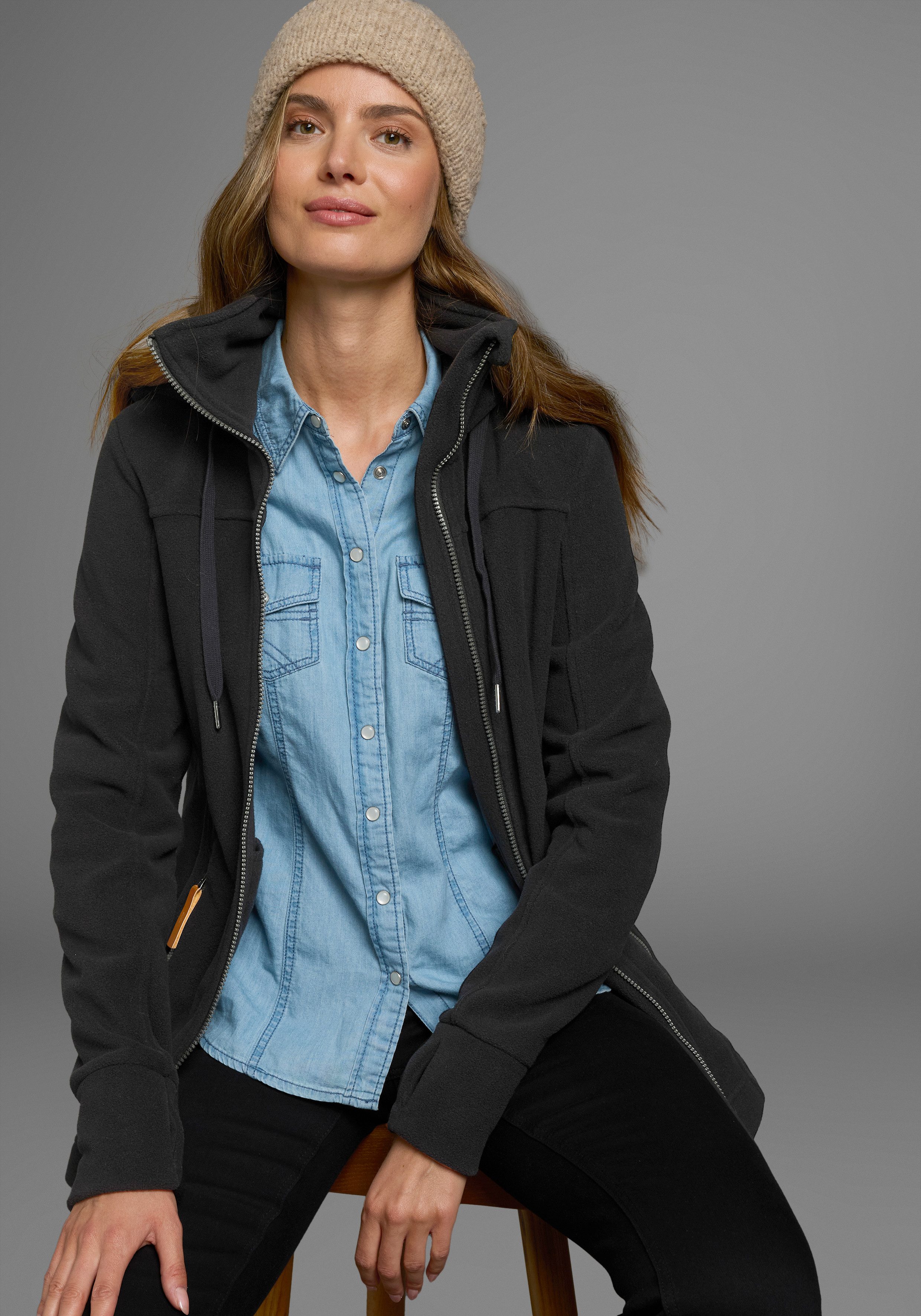 Polarino Fleecejacke aus Fleece, atmungsaktiv, schnell trocknend