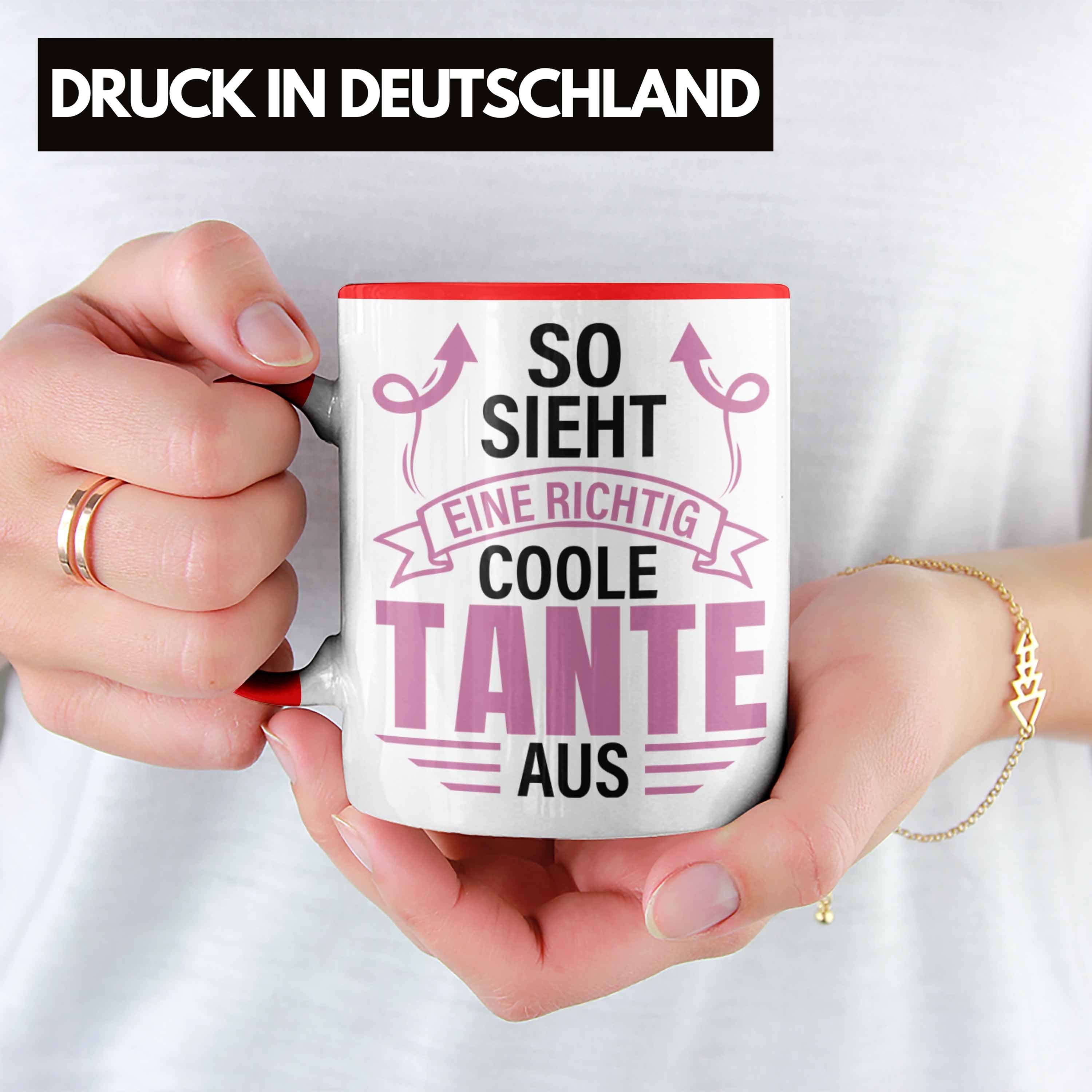 Rot Trendation Tante Lustig Geschenk Sieht Spruch Richtig Trendation Geschenkidee Eine Coole So Tasse Aus Tante - Tasse