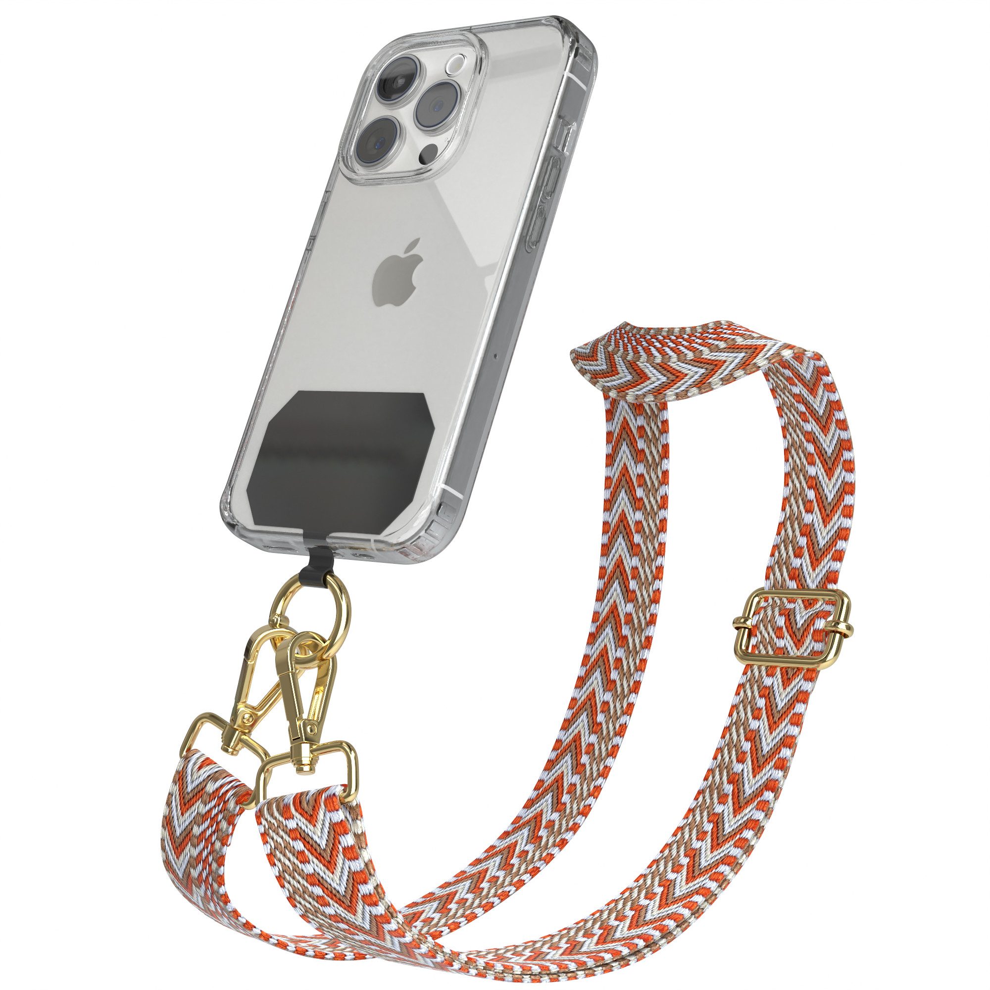 EAZY CASE Handykette Universal für alle Smartphones Boho/Wave/Leo Style, Handyband Universal Carabiner Kordel auch als Taschenband nutzbar Bunt