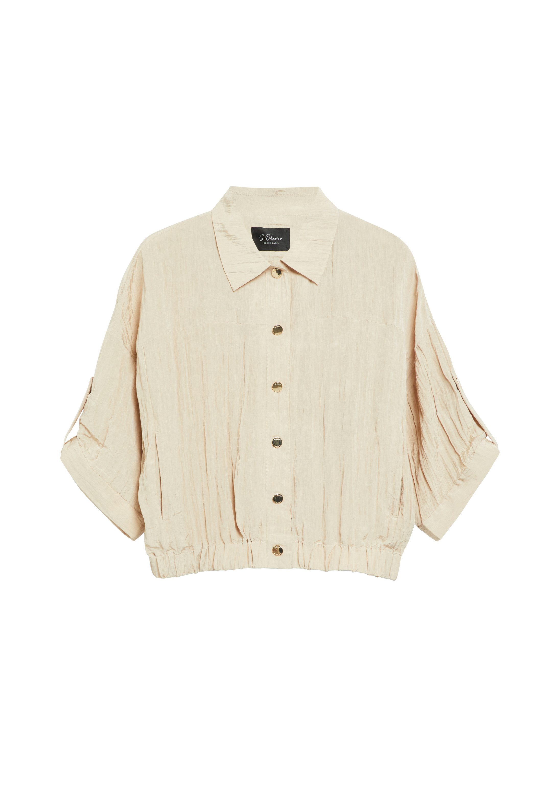 s.Oliver Funktionsjacke Indoor-Jacke Schimmernde Hemdjacke mit 3/4-Ärmeln