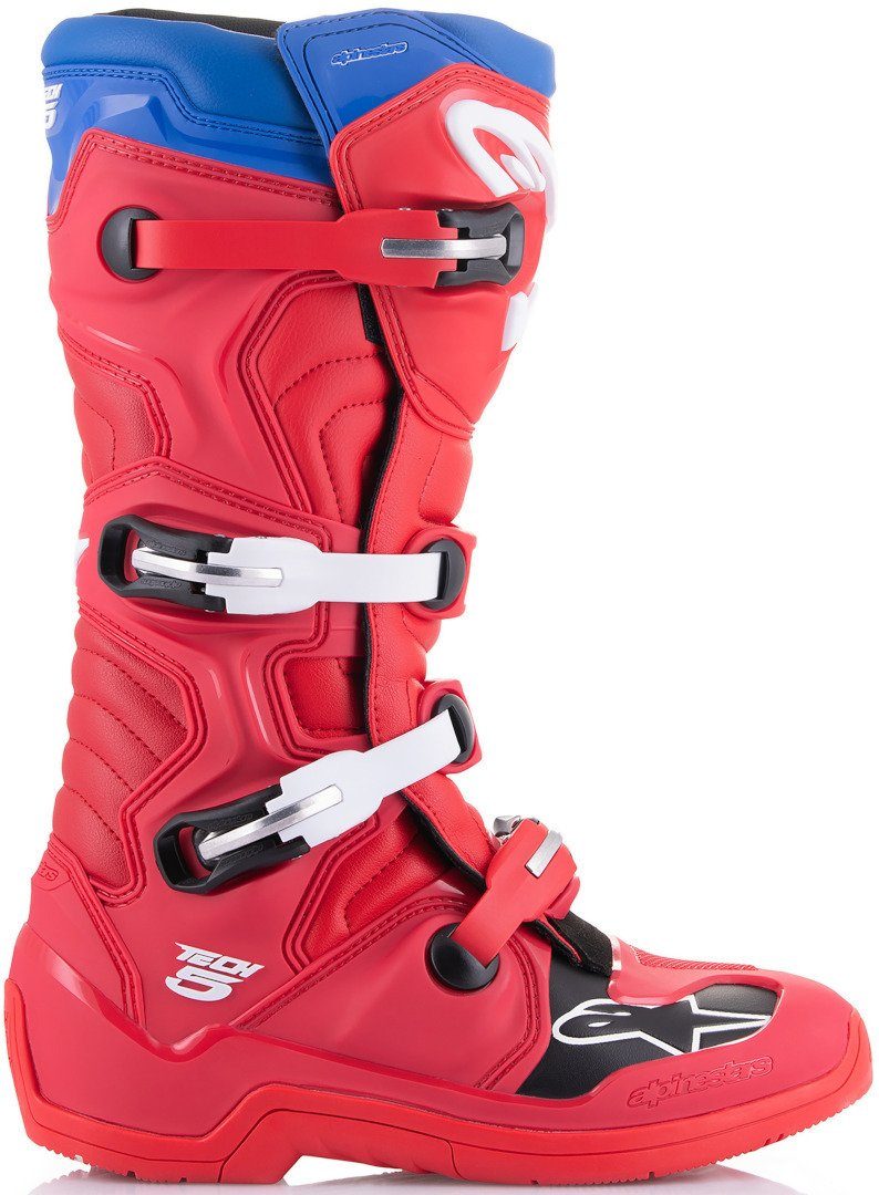 Alpinestars Tech 5 Blue/White/Red Stiefel Motocross Motorradstiefel