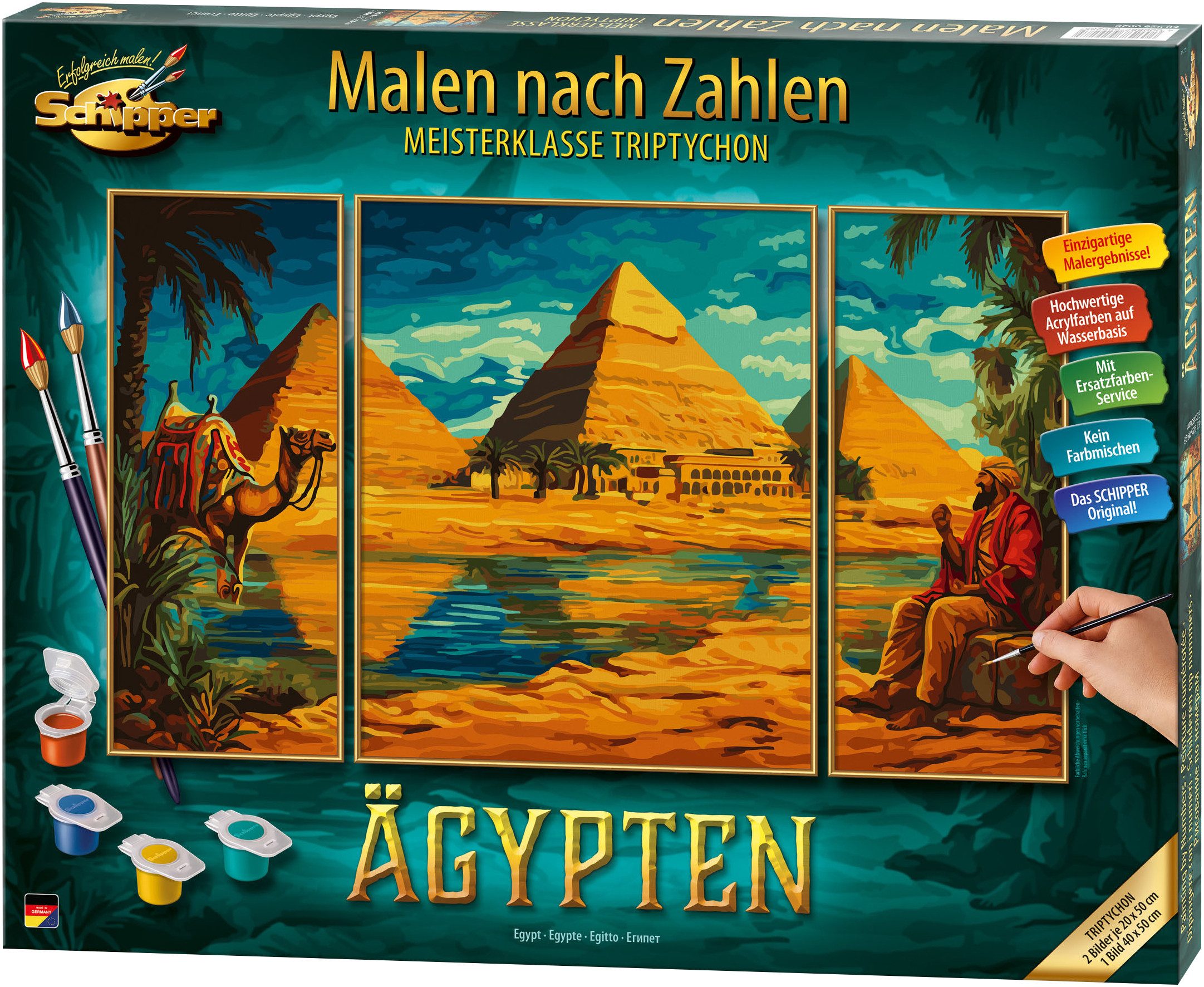 Schipper Malen nach Zahlen Meisterklasse Triptychon - Ägypten, Made in Germany