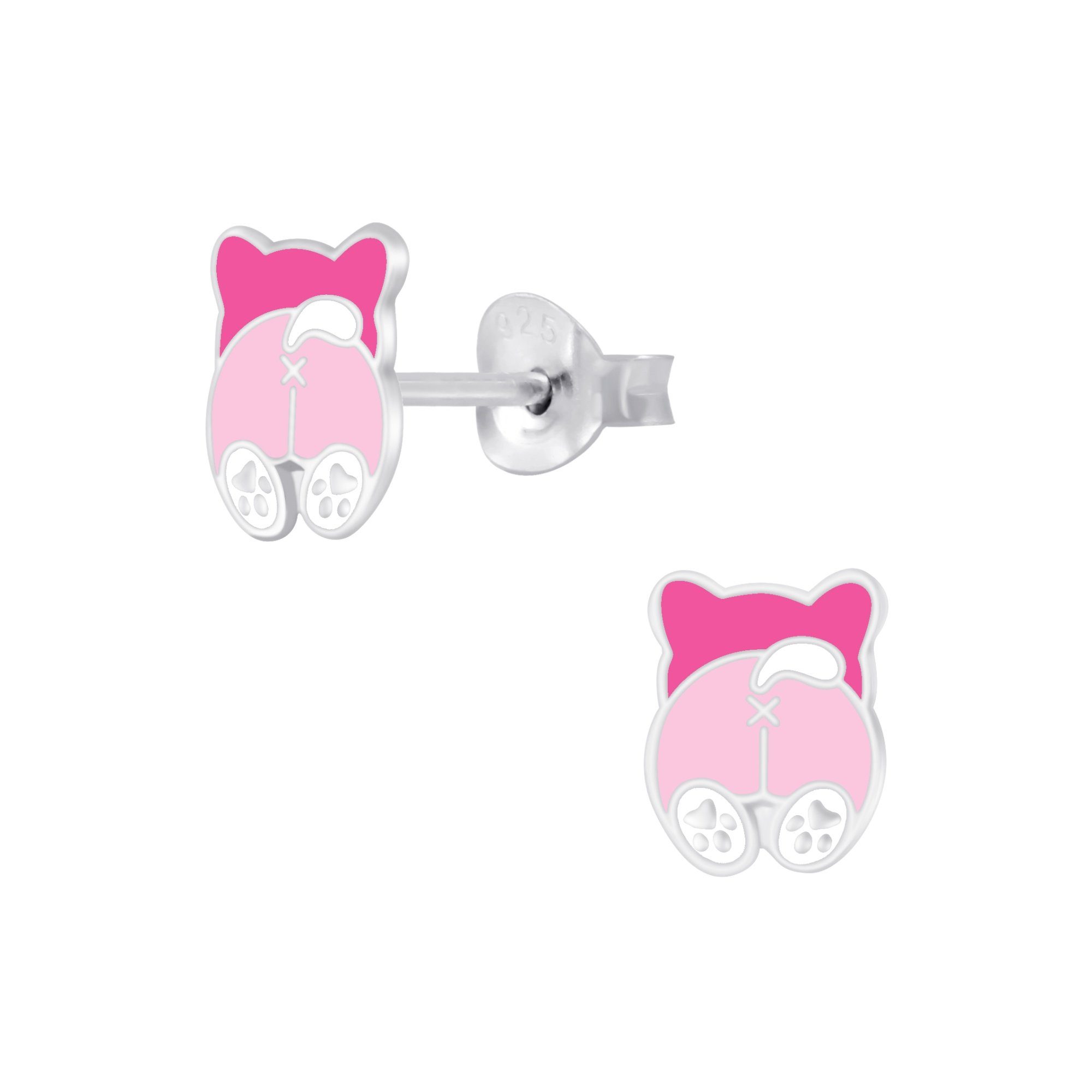 schmuck23 Paar Ohrstecker Kinder Ohrring Bär 952 Silber, Kinderschmuck Mädchen Geschenk echte Silberohrringe