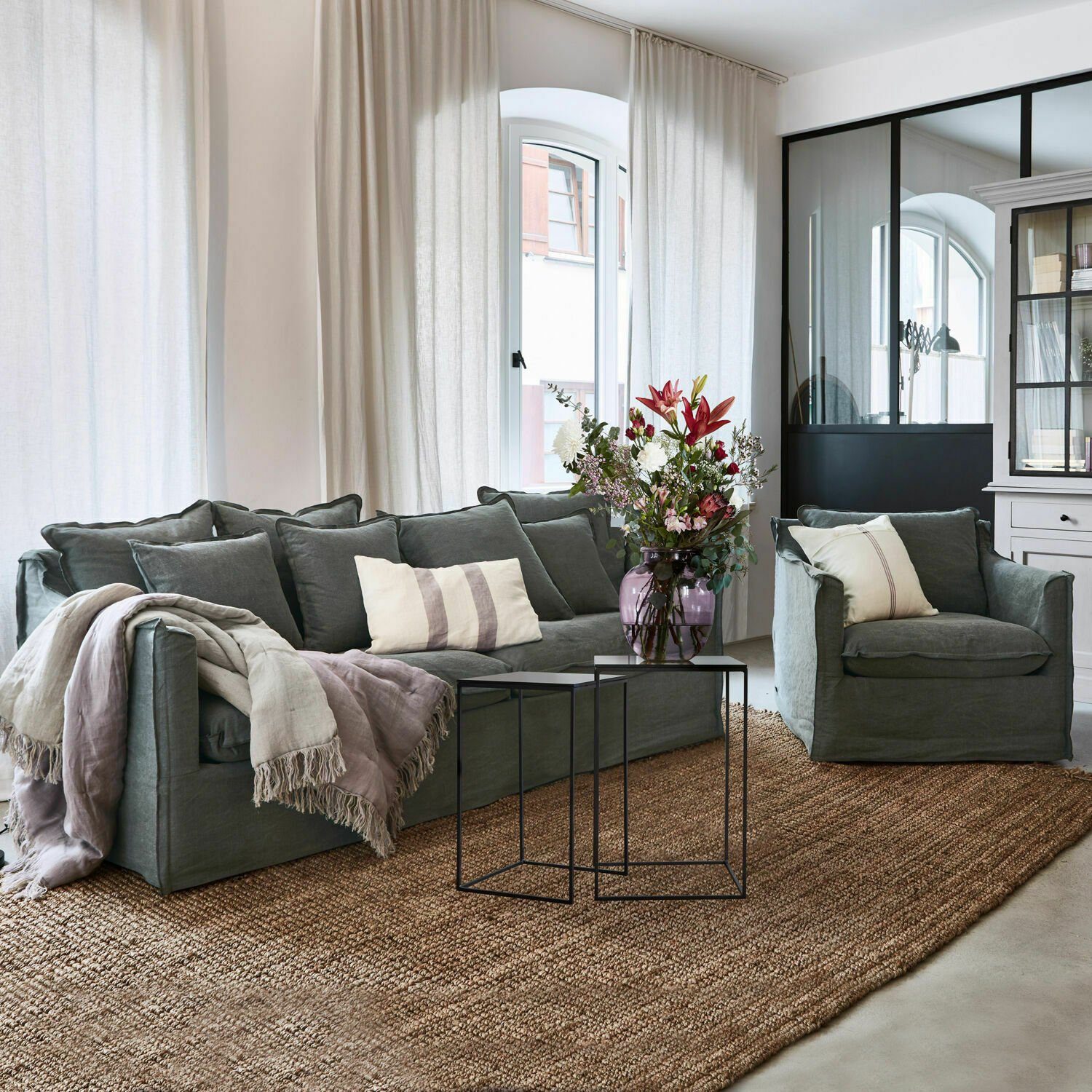 Mirabeau Sofa Sitzgruppe Tienen grau