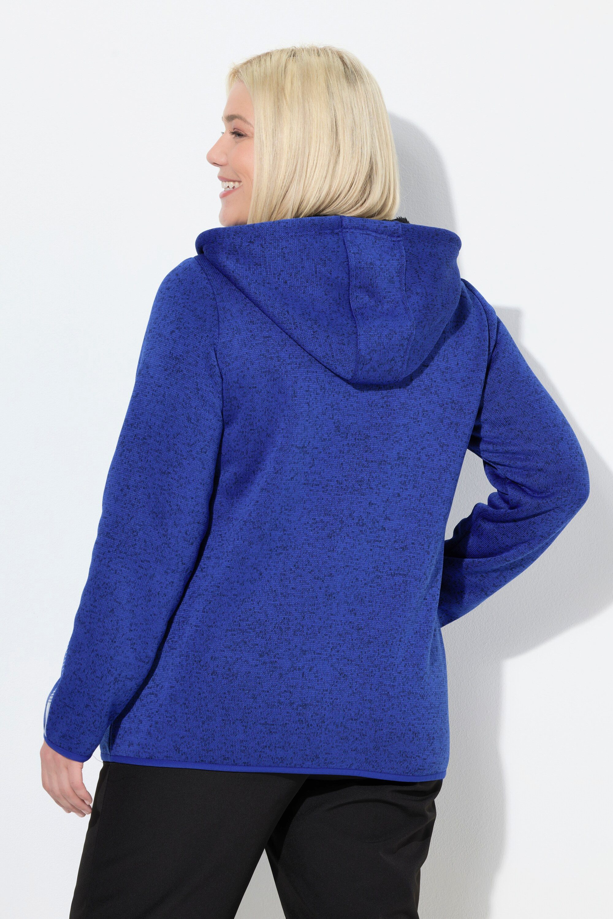 Ulla Popken Sweatjacke Strickfleece-Jacke Teddyfleece 2-Wege-Zipper