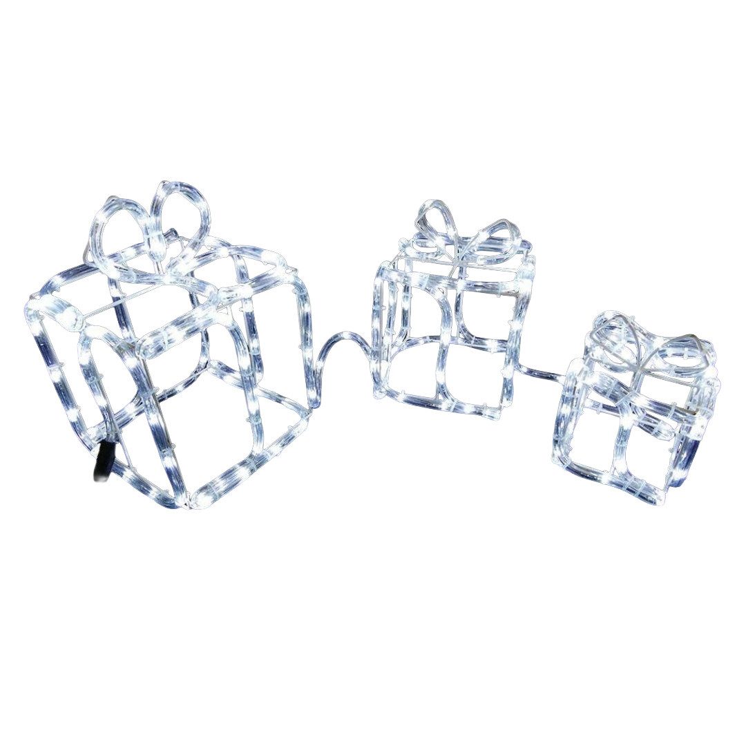 Gartenpirat LED Dekofigur Geschenkboxen 3er-Set Drahtgestell mit Lichtschla günstig online kaufen