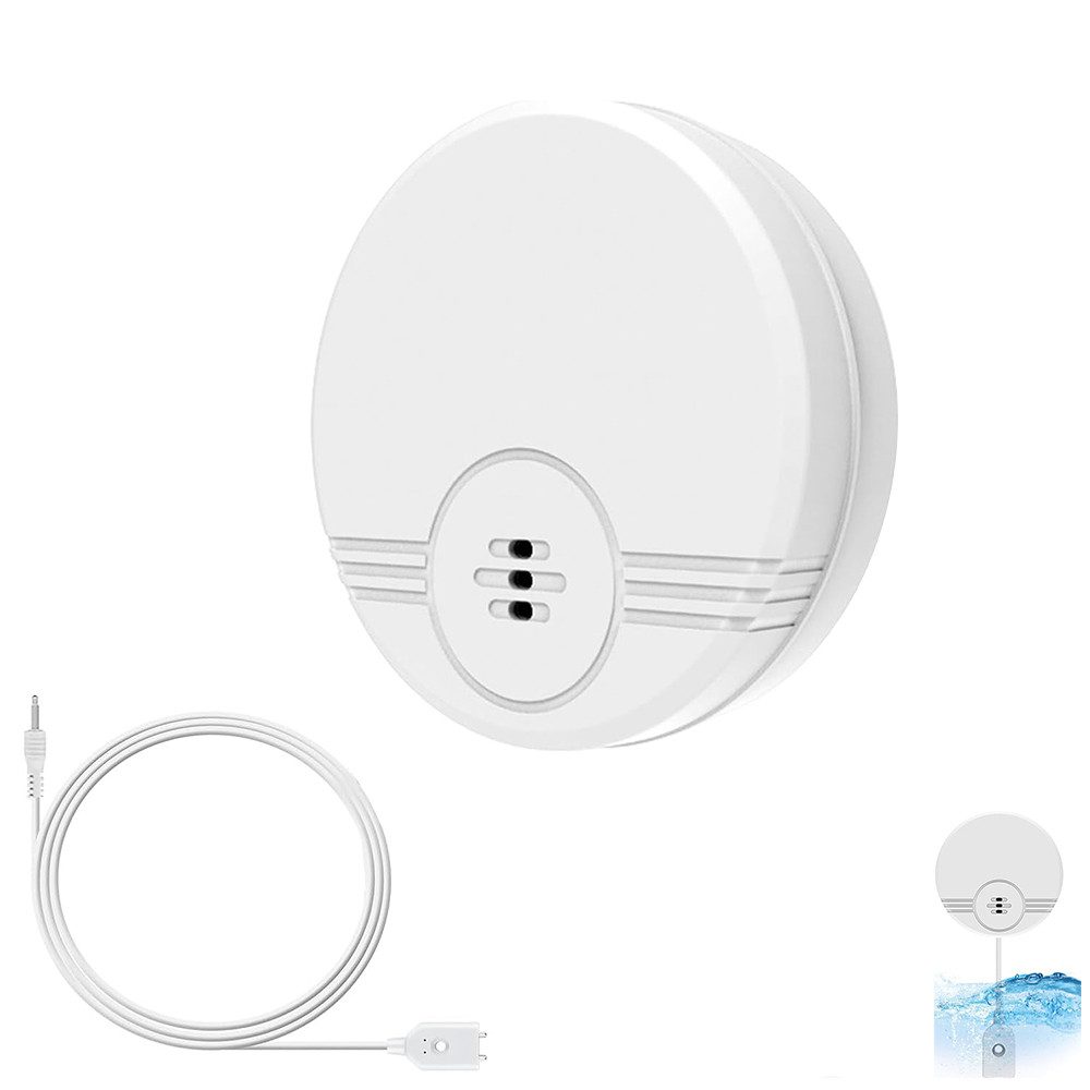 TUWENA Wassersensor Wassermelder Wasseralarm, 135dB Wasser Sensor Alarm Wasserwarner, für Keller, Badezimmer, Waschküche, Küchen, Garagen, und Dachböden