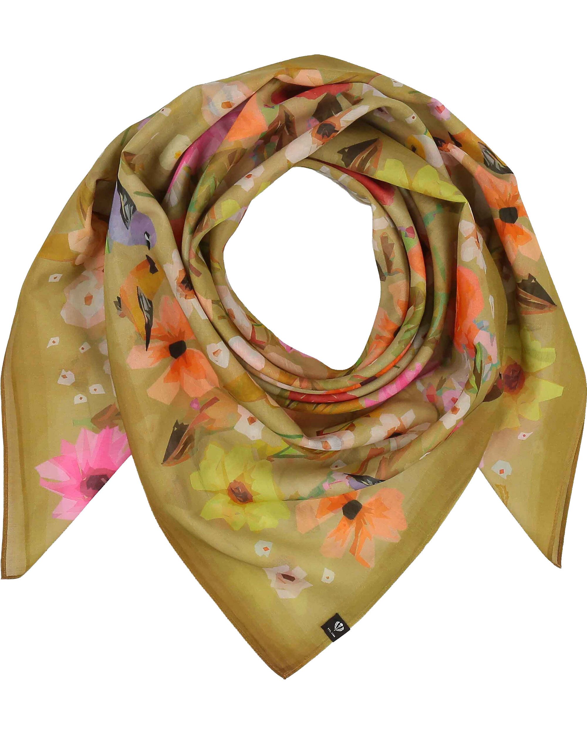 Fraas Modetuch Tuch mit Blüten und Vögeln in Seidenmischung, (keine)