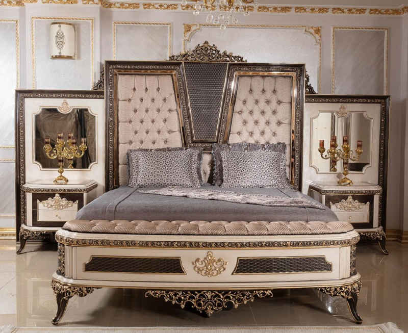 Casa Padrino Bett Casa Padrino Luxus Barock Doppelbett und 2 Nachtkommoden