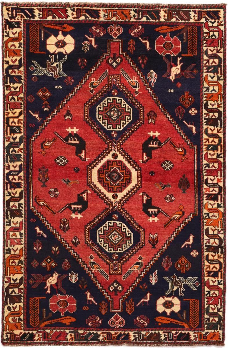 Orientteppich Shiraz 162x248 Handgeknüpfter Orientteppich / Perserteppich, Nain Trading, rechteckig, Höhe: 10 mm