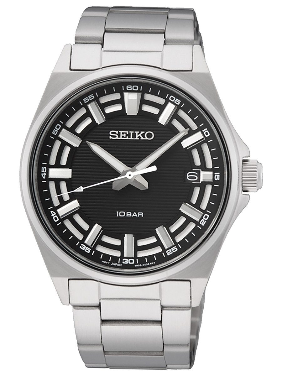 Seiko Quarzuhr Quarz Stahl/Schwarz günstig online kaufen
