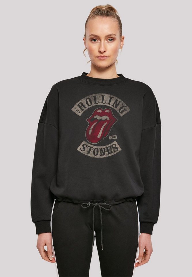 F4NT4STIC Sweatshirt The Rolling Stones Tour \'78 Print, Weit geschnittenen  Ärmel und Kordelzug am Bündchen
