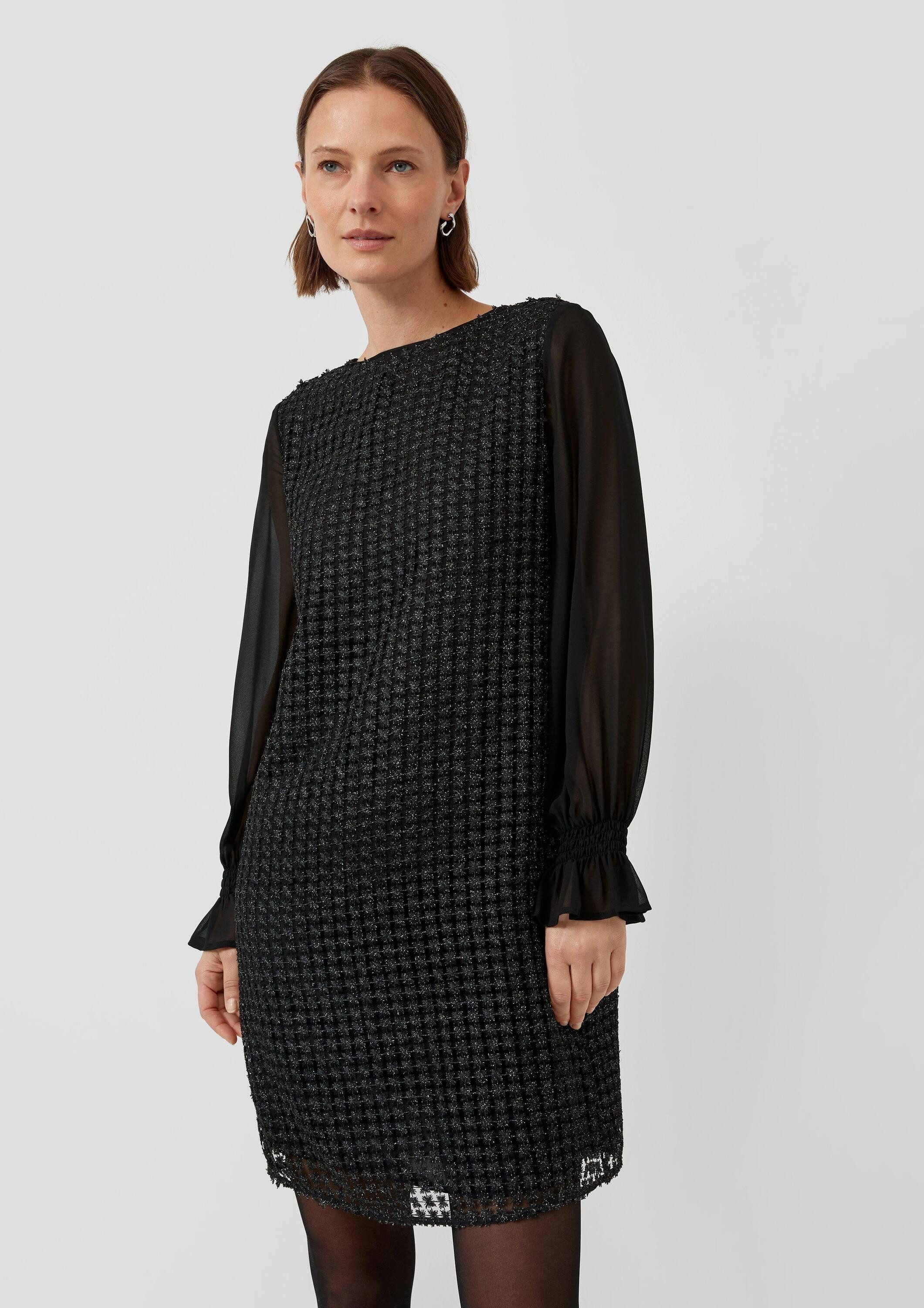 s.Oliver Minikleid Kleid Langarm-Kleid aus Spitze mit Glitzergarn günstig online kaufen