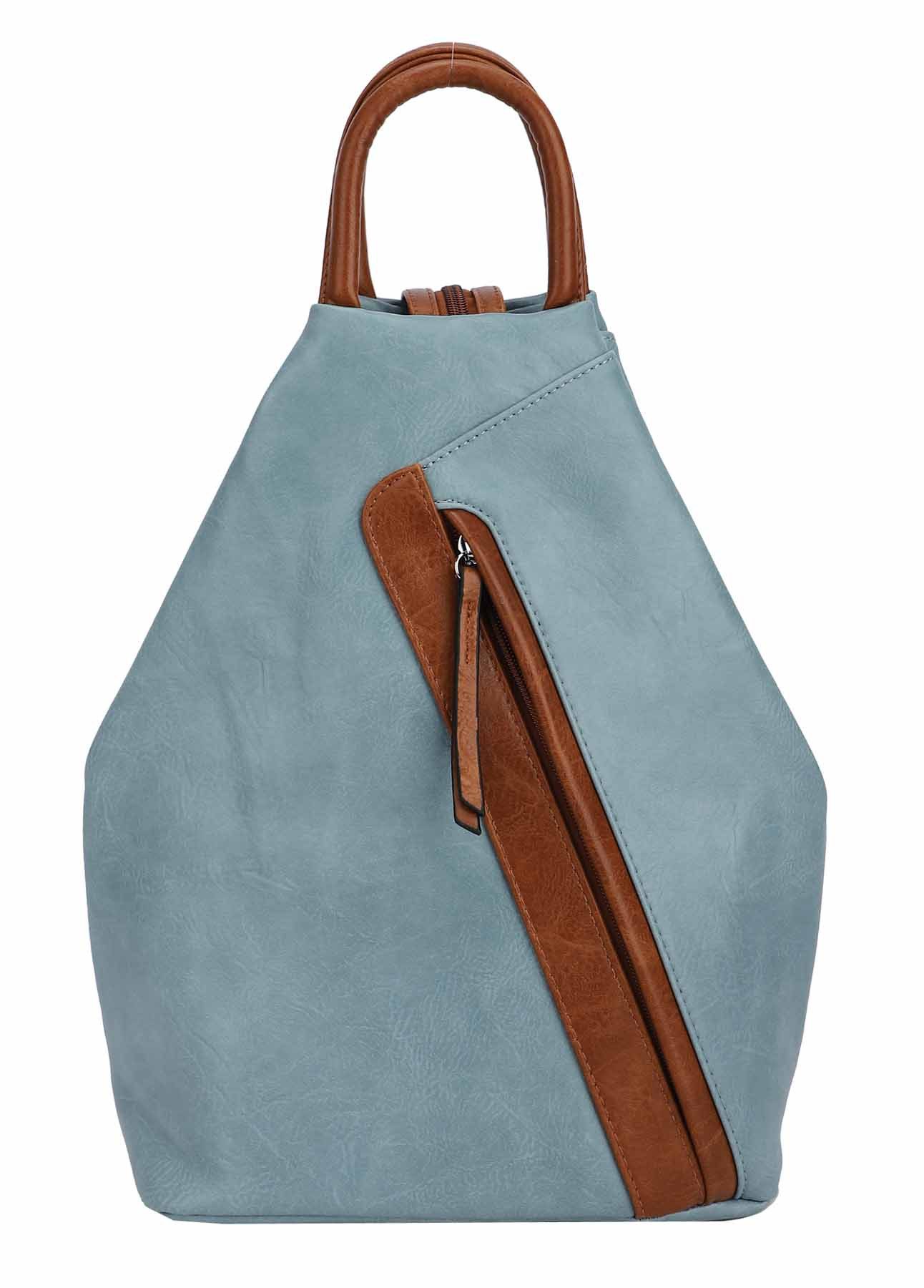 ITALYSHOP24 Rucksack Damen Cityrucksack Daypack Tasche Umhängetasche Tagesrucksack Backpack, Handtasche Freizeitrucksack Leder Optik Schule Travel Wandern Arbeit