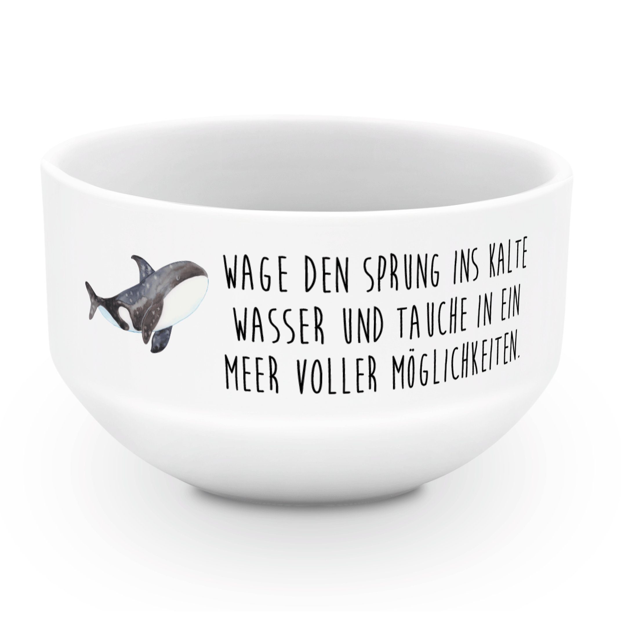 Mr. & Mrs. Panda Müslischale Orca, Müslischale, Weiß, Müsli Чаши, Müslischale, salatschälchen, Keramik, (Packung, 1-tlg)