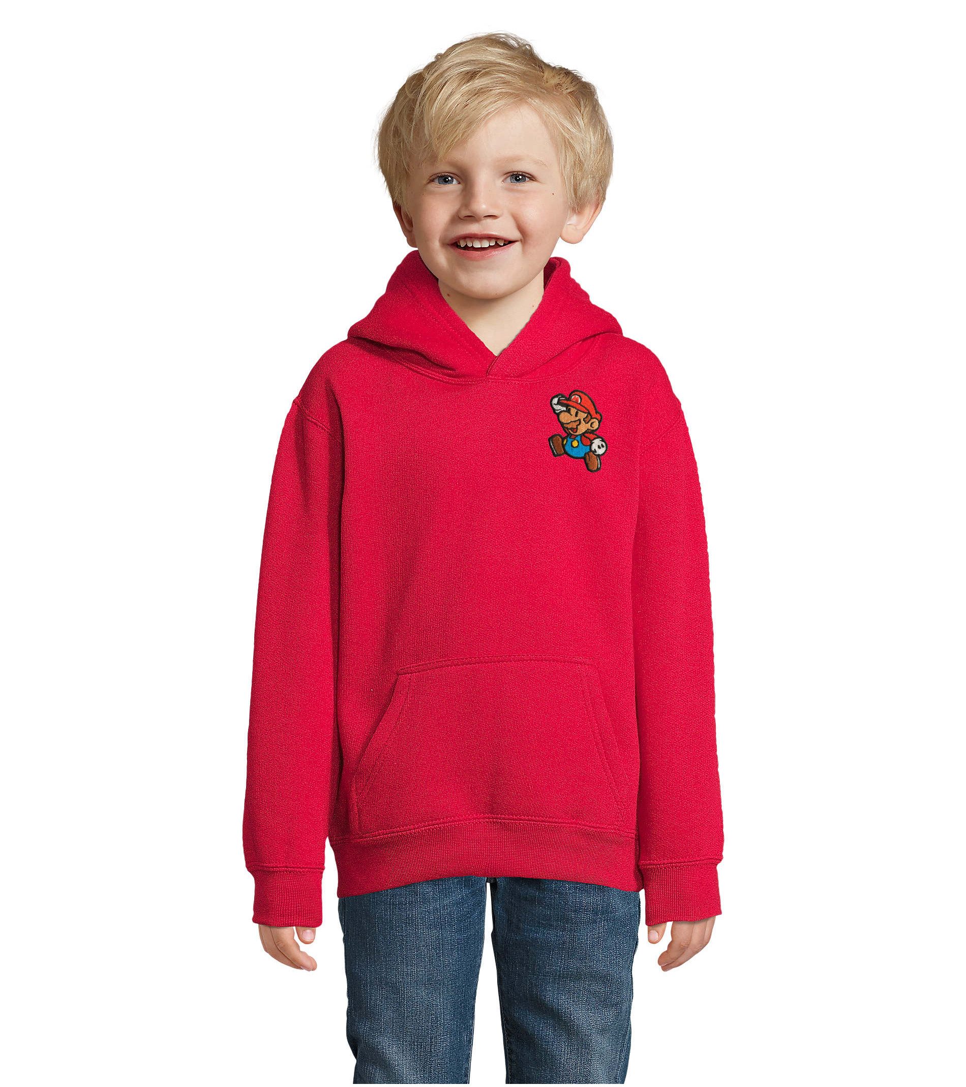 Hoodie Super Mario Patch Kinder Hoodie Baumwolle Kapuzenpullover Luigi Peach