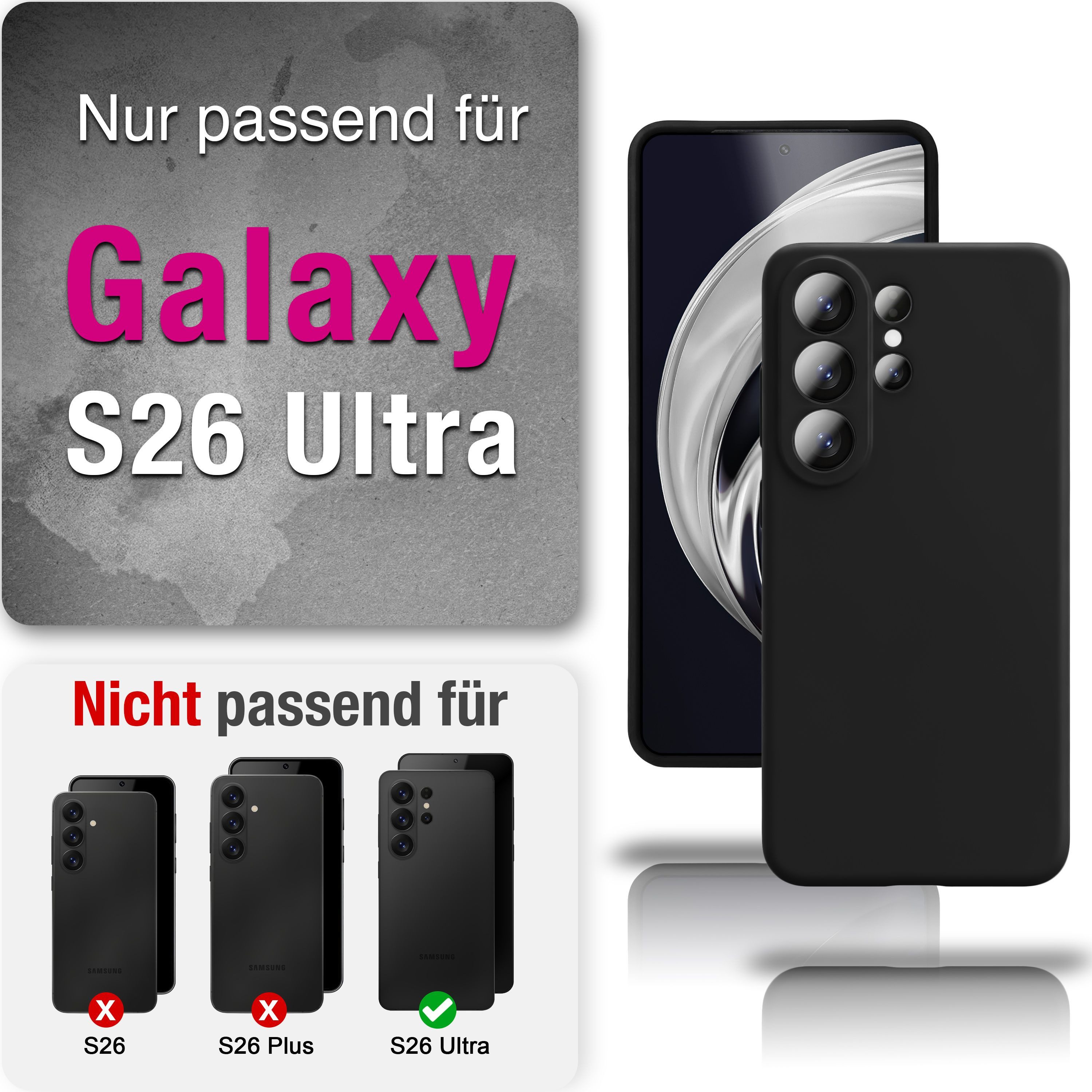 Nalia Smartphone-Hülle Samsung Galaxy S26 Ultra 17,5 cm (6,9 Zoll), PHOENIX Case - Liquid Silikon, Mikrofaser & Kameraschutz