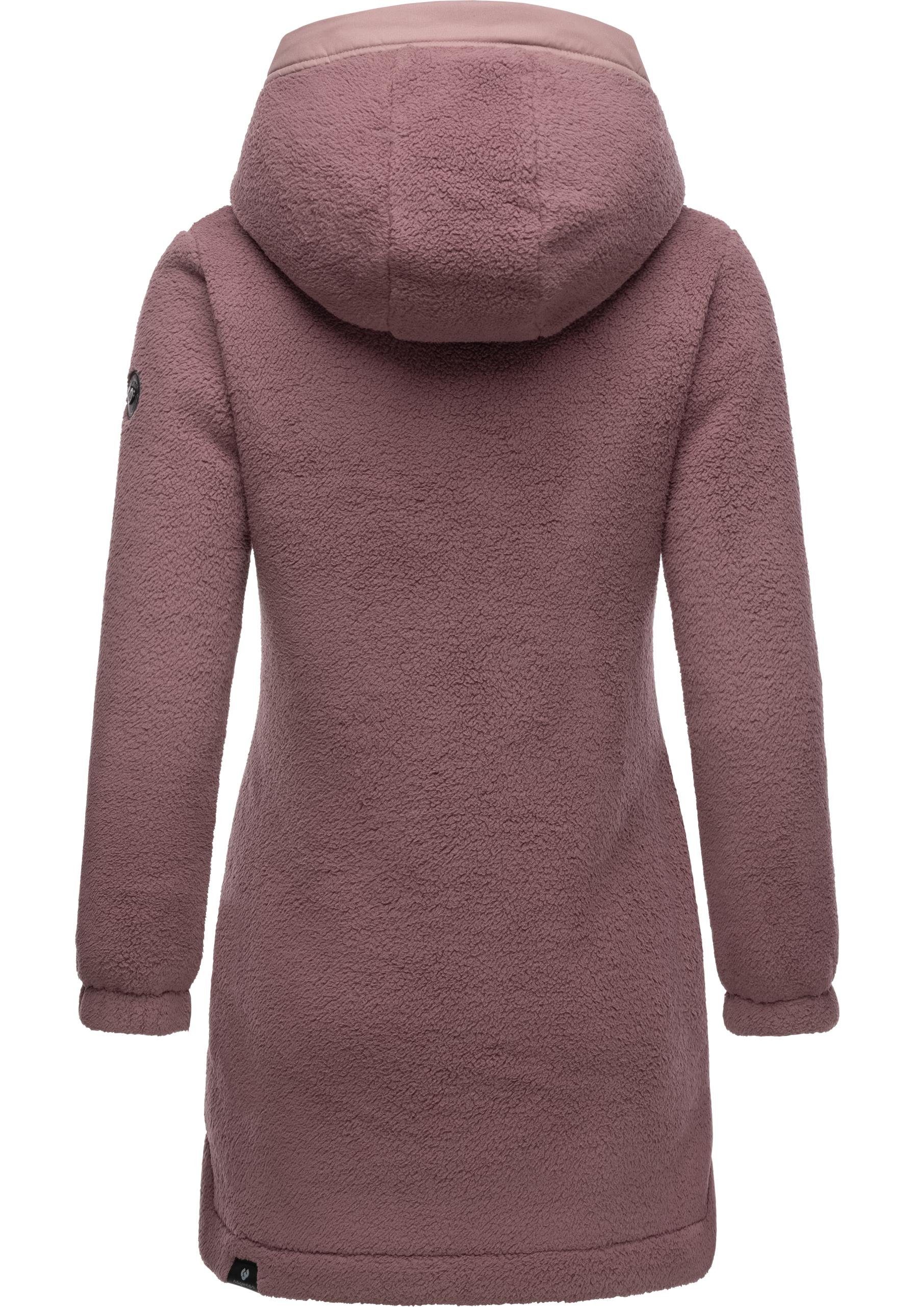 Ragwear Outdoorjacke Cousy flauschige Übergangsjacke mit Teddyfell und Kapuze