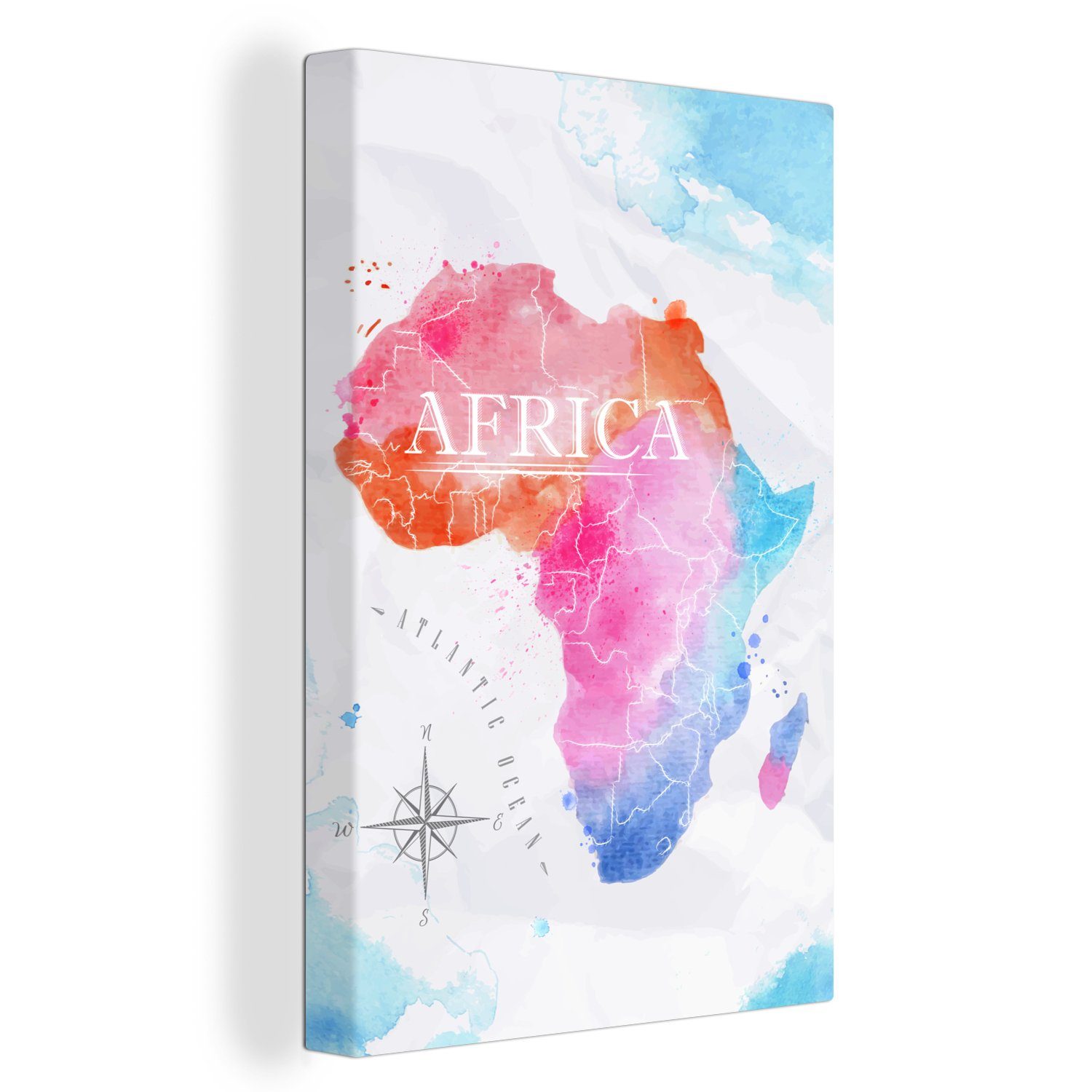 OneMillionCanvasses® Leinwandbild Afrika - Farben - Ölfarben, (1 St), Leinwandbild fertig bespannt inkl. Zackenaufhänger, Gemälde, 20x30 cm