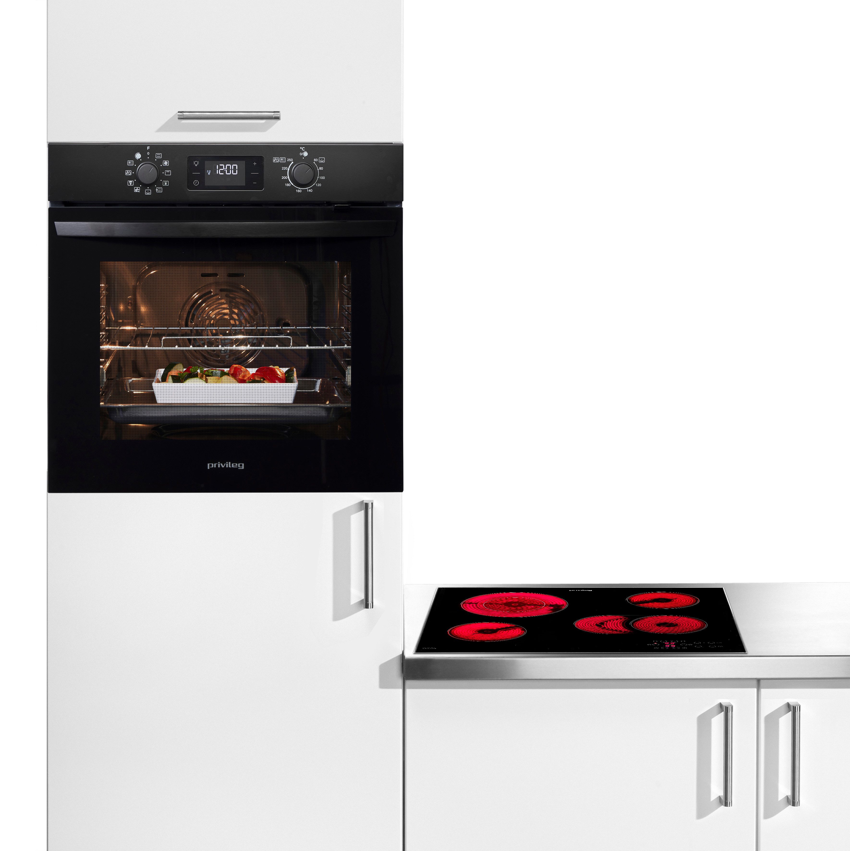 Privileg Backofen-Set BAKO Turn&Cook 455 BLACK, Hydrolyse & Pyrolyse - zwei Reinigungsfunktionen für jeden Bedarf