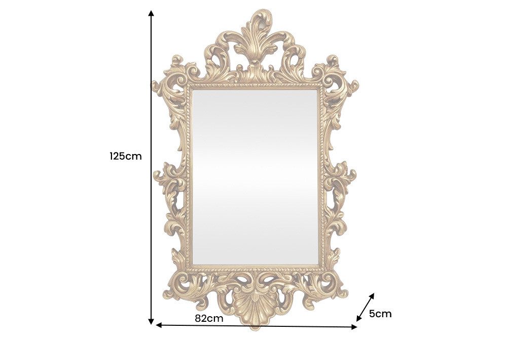riess-ambiente Wandspiegel OPULENT 125cm gold – detailreicher Rahmen, Barock Design, Accessoire (Einzelartikel, 1-St), prächtiger Spiegel als Blickfang – ideal für Wohn- & Eingangsbereiche
