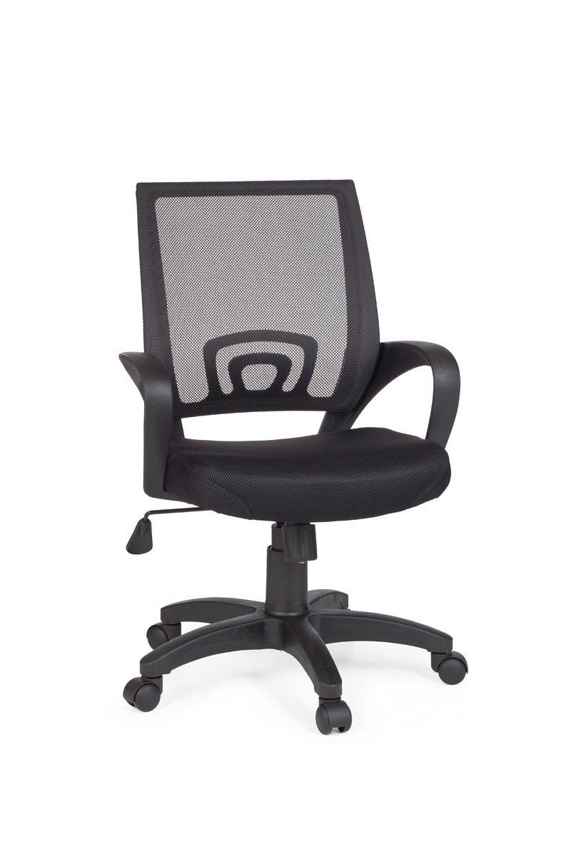 Amstyle Drehstuhl SPM1.075 (Bürostuhl Schwarz Schreibtischstuhl mit Armlehne), Bürodrehstuhl ergonomisch Jugendstuhl