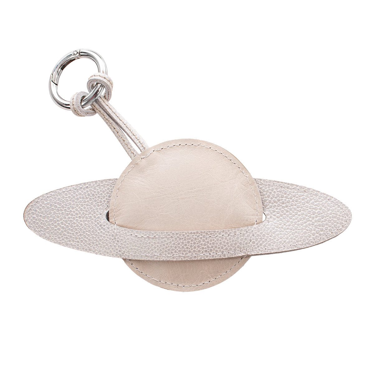 VOLKER LANG Taschenanhänger CHARM Saturn, CH3 - Premium Taschenanhänger aus Leder