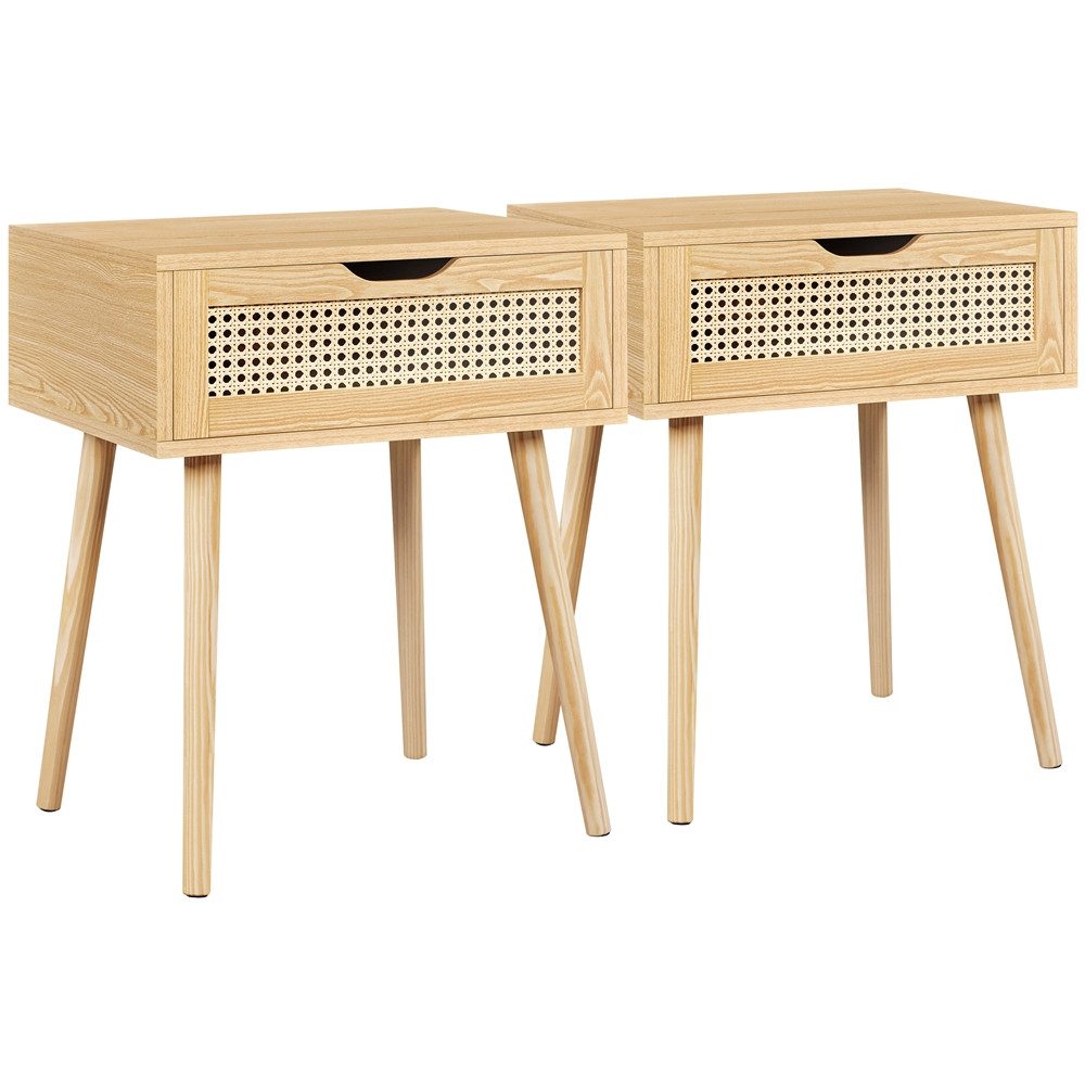 Yaheetech Nachttisch Ratten Beistelltisch (2-St), Nachtkommode mit 1 Schubl günstig online kaufen