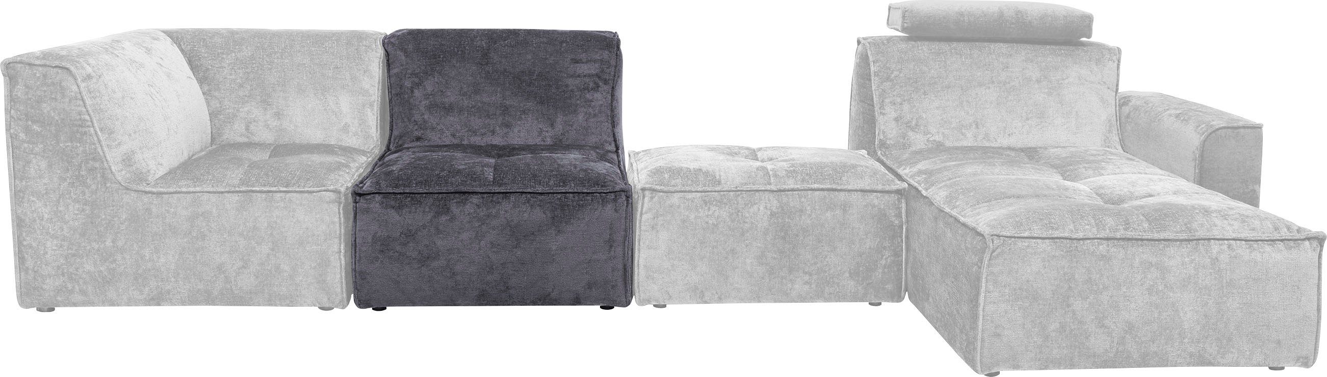 RAUM.ID Sofa-Mittelelement dunkelgrau Monolid separat als verwendbar, Zusammenstellung St), oder individuelle (1 für Modul