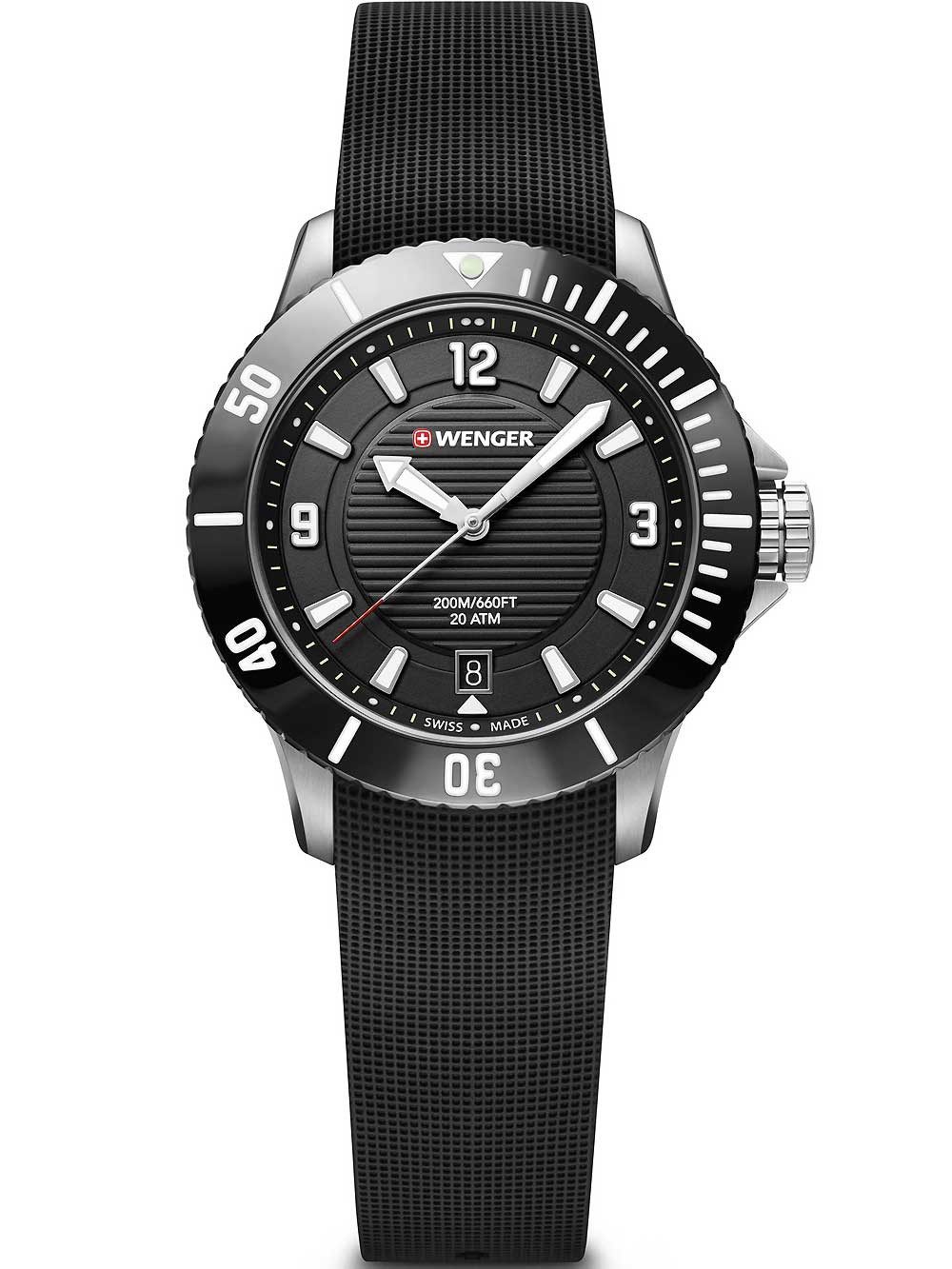 Wenger Quarzuhr Wenger 01.0621.110 Seaforce Damenuhr Taucheruhr 36mm 20 ATM Wenger 01.0621.110 Seaforce Damenuhr Taucheruhr 36mm 20 ATM