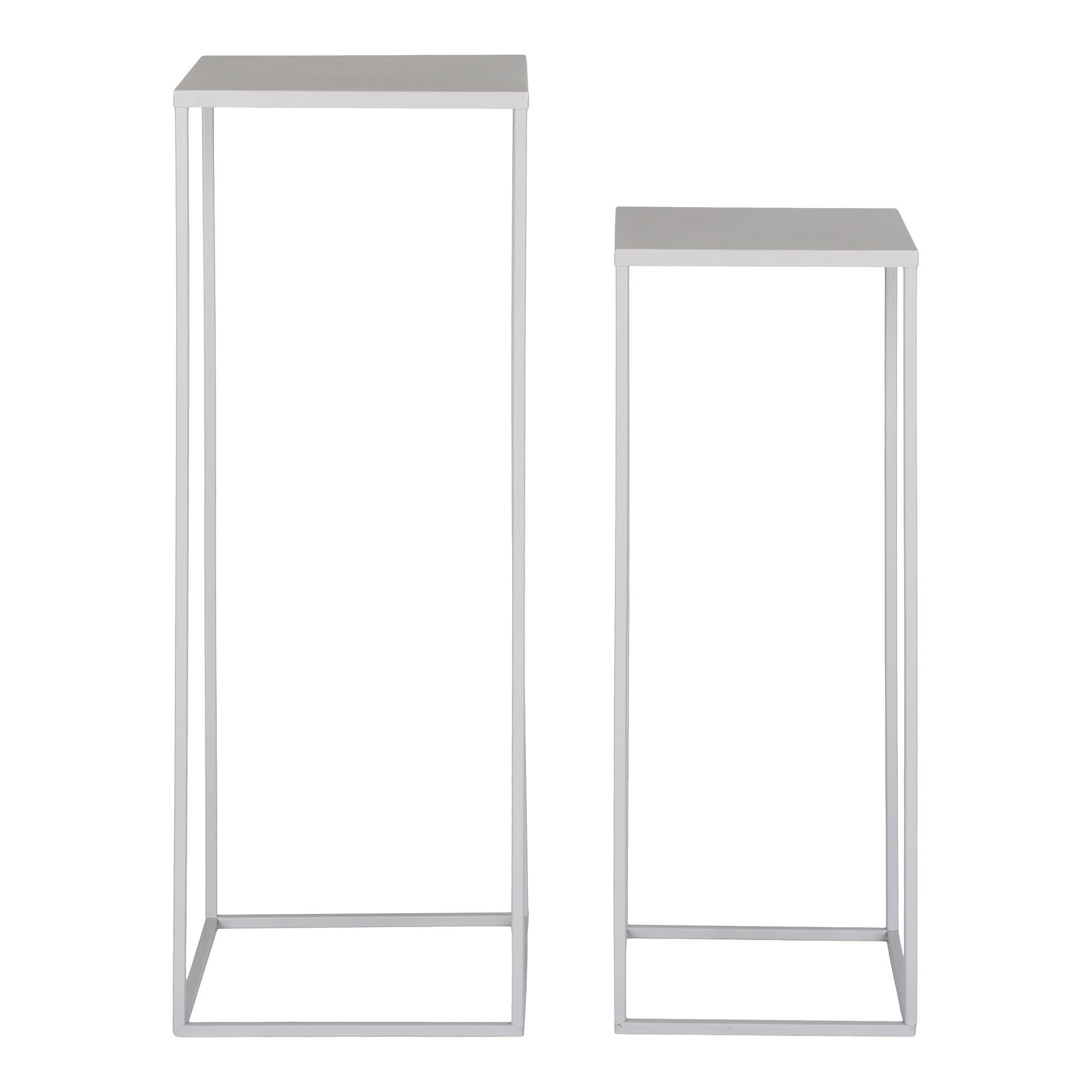 tinkaro Blumenständer Beja Set 2-teilig 50x60 cm Grau (1 St), Stabiles Pflanzenregal aus Stahl für strukturierte Anordnung im Raum