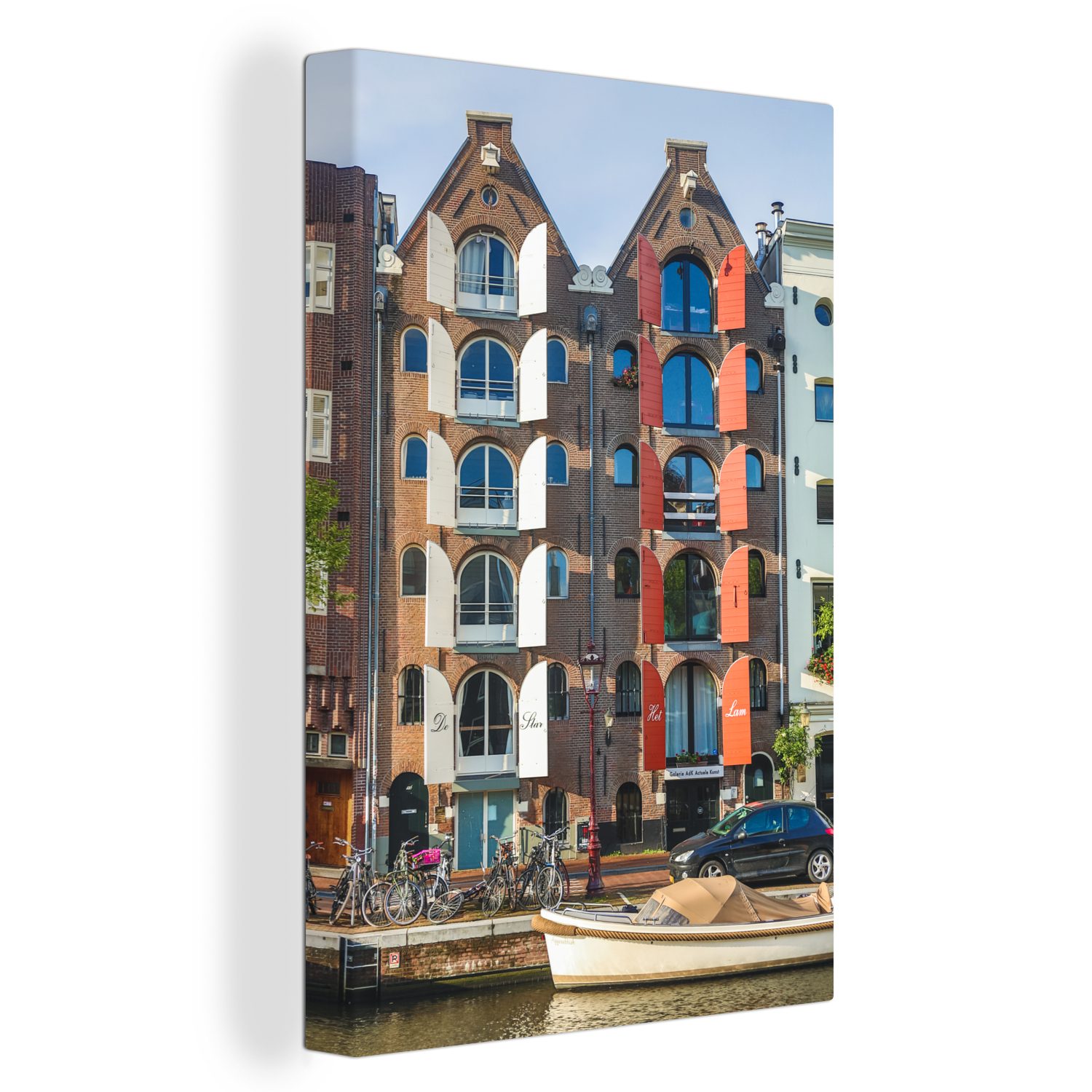 OneMillionCanvasses® Leinwandbild Amsterdam - Haus - Architektur, (1 St), Leinwandbild fertig bespannt inkl. Zackenaufhänger, Gemälde, 20x30 cm