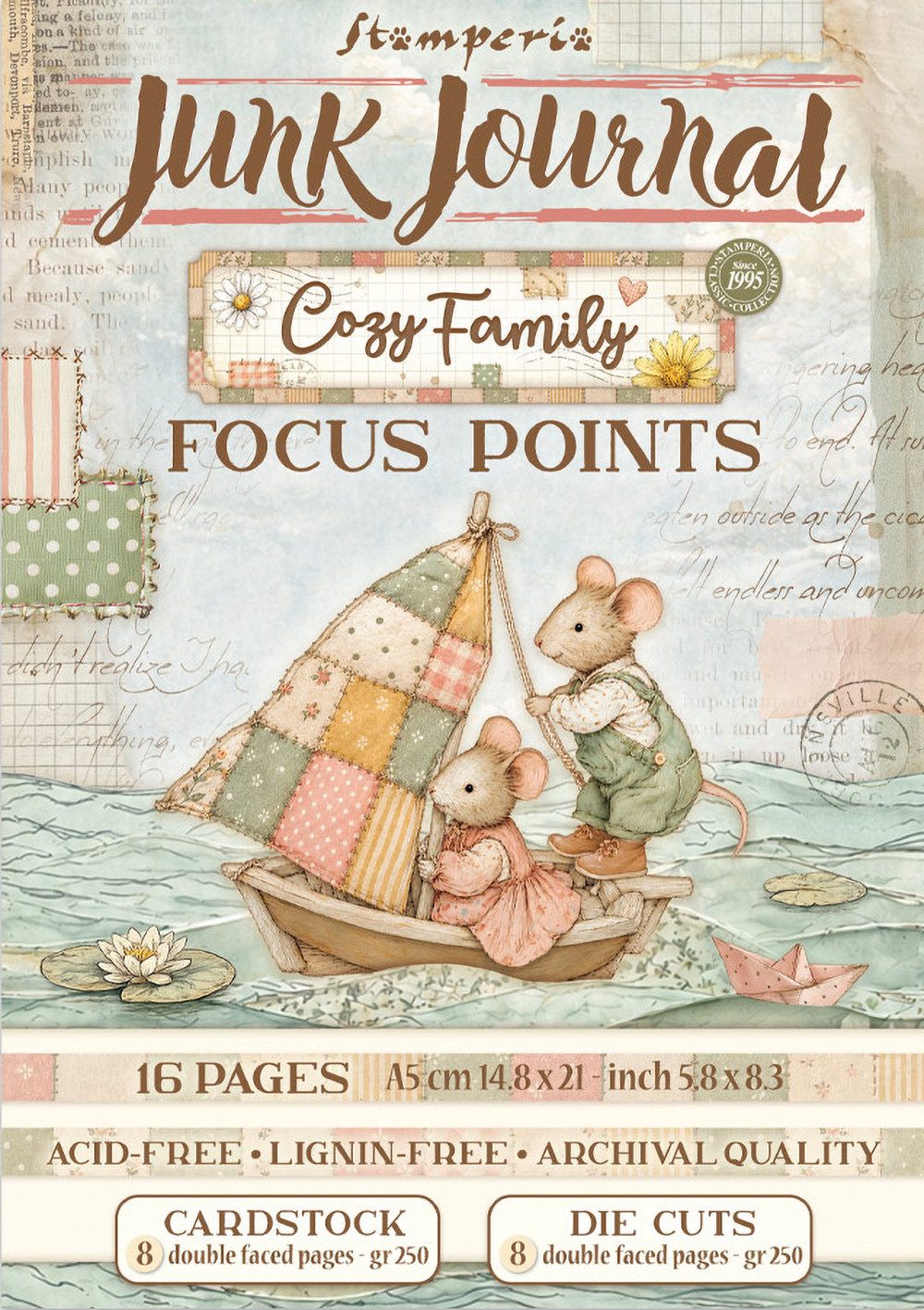 Stamperia Motivpapier Junk Journal Focus Points Cozy Family, 16 Blatt