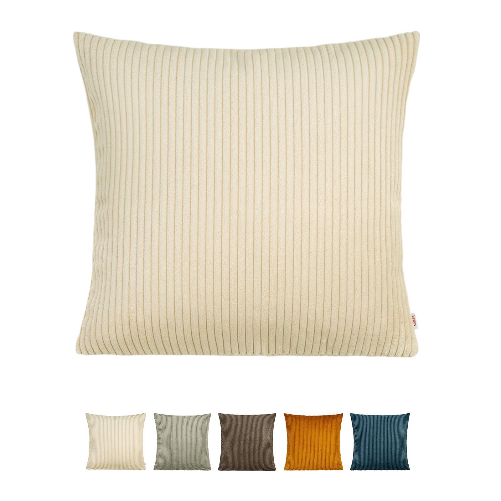 beties Kissenbezug HYggelig No.2, (1 Stück), Samt-Breit-Cord Deko-Kissenhülle ca. 50x50 cm kreide-beige
