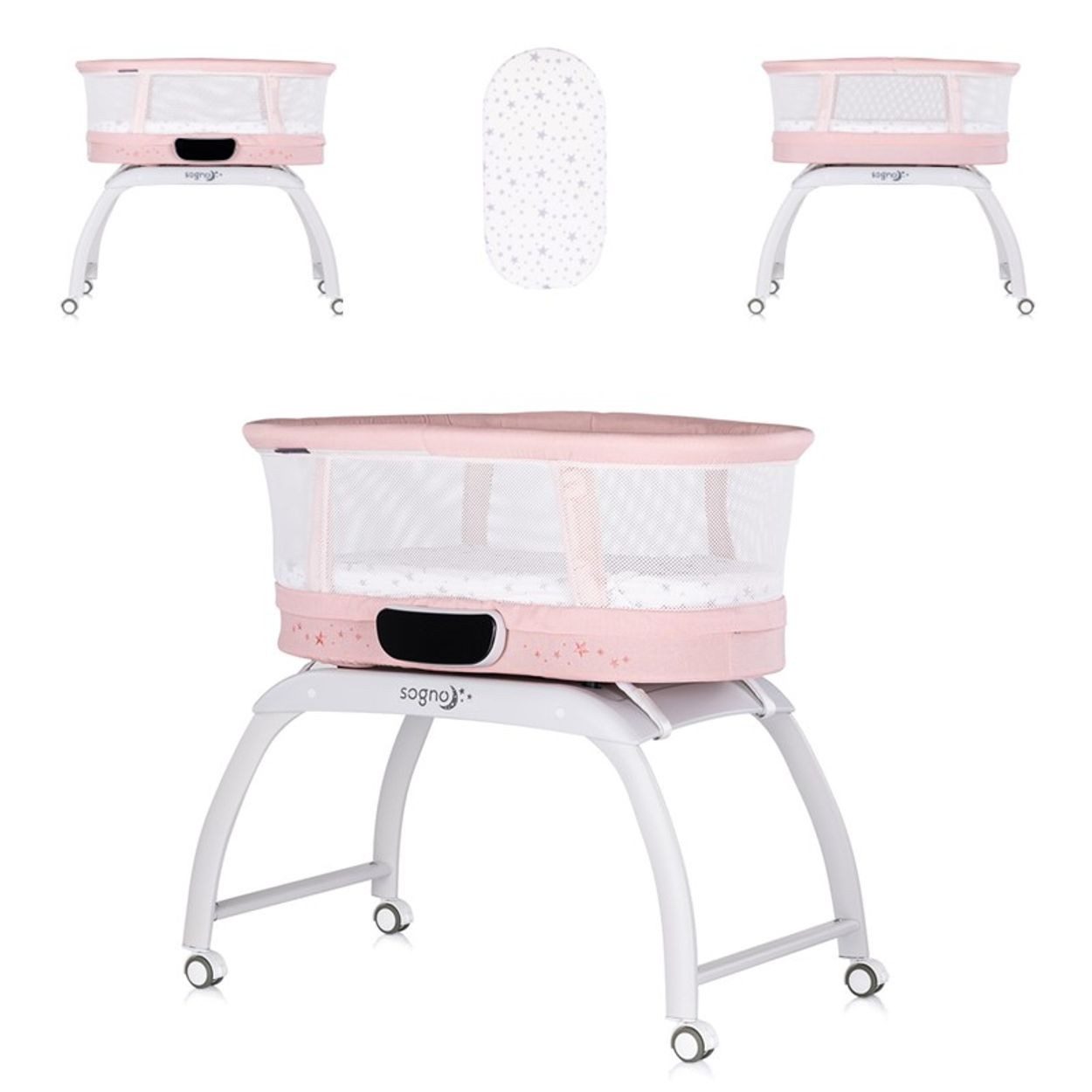 Chipolino Komplettbett Sogno 2 in 1, 83 x 40 cm, elektrisch, Schaukelfunktion, Fernbedienung, Waage