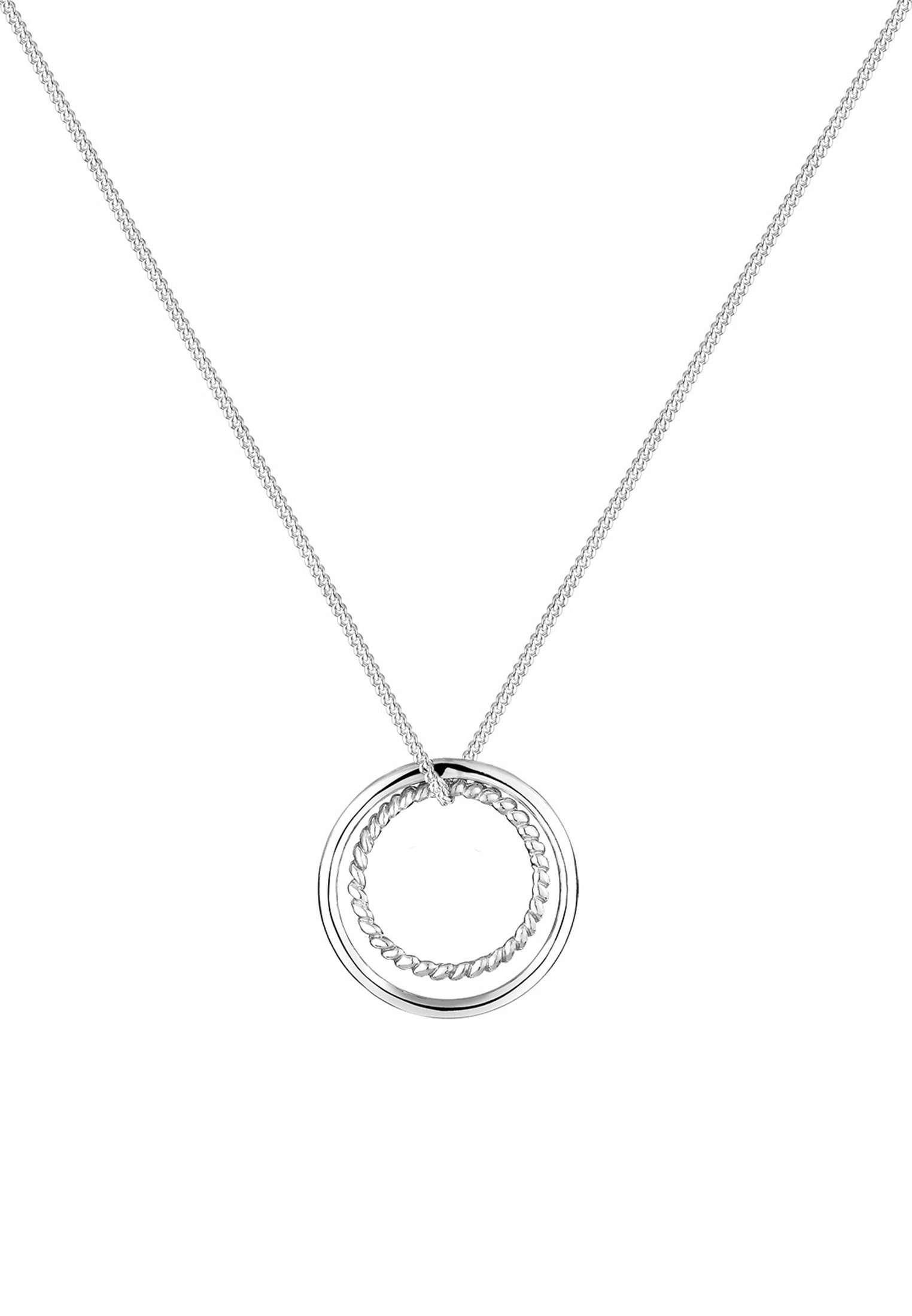Elli Kette mit Anhänger Kreis 925 Sterling Silber Bicolor günstig online kaufen