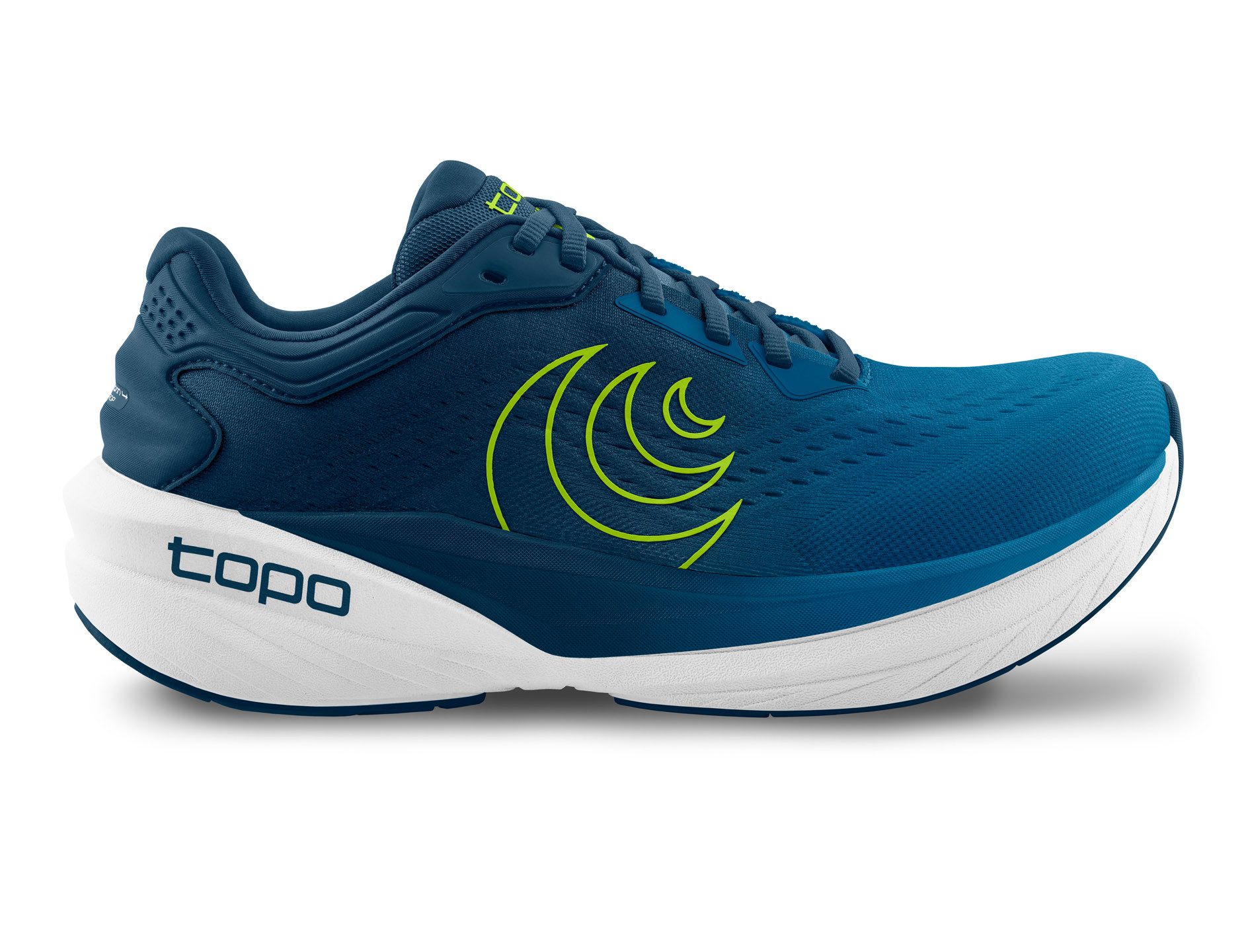 Topo Phantom 4 (Dämpfung, breitere Zehenbox) blau/lime Herren Laufschuh