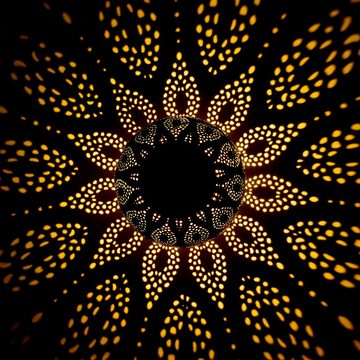 Marrakesch Orient & Mediterran Interior LED Solarleuchte Orientalische Solarlaterne aus Metall 20cm Outdoor Solar LED Laterne, LED fest integriert