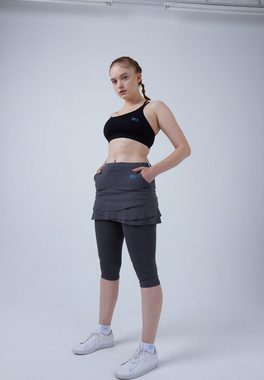 SPORTKIND Tennisrock 2-in-1 Tulip Skort mit Leggings / Skapri Mädchen & Damen grau