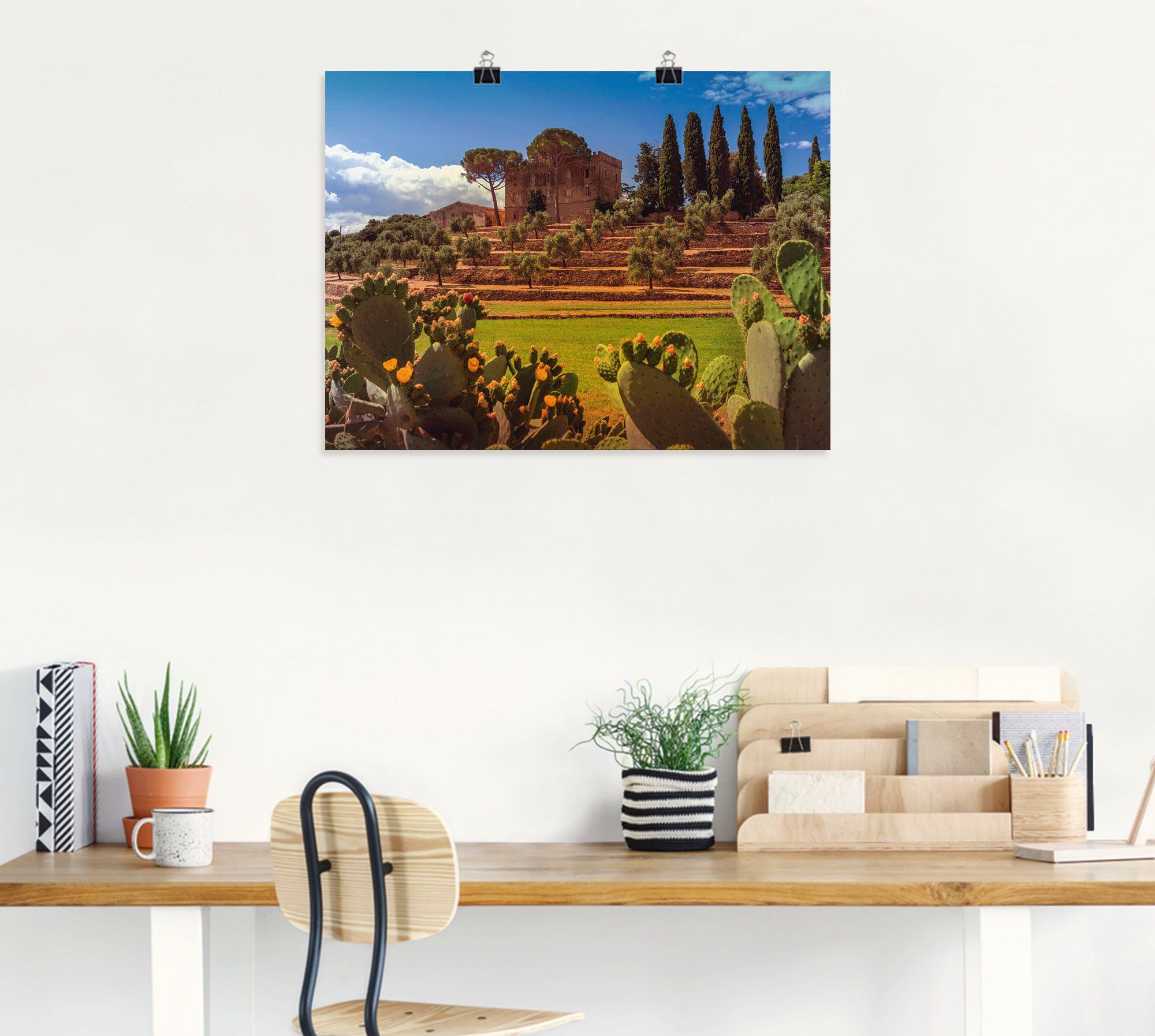 Artland Wandbild Toskana I, Europa Leinwandbild, (1 in St), Wandaufkleber Poster oder versch. Größen als