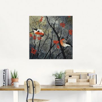 Artland Wandbild rote Vögel im Winter, Vögel (1 St), als Alubild, Outdoorbild, Leinwandbild, Wandaufkleber, versch. Größen