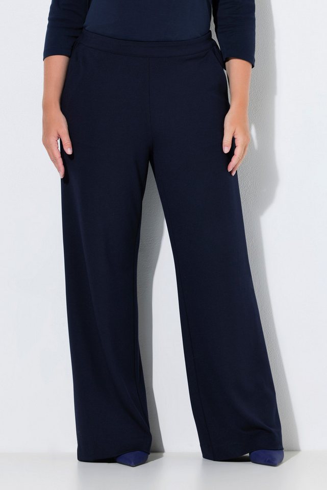 Ulla Popken Funktionshose Hose weites gerades Bein Komfortbund Stretch