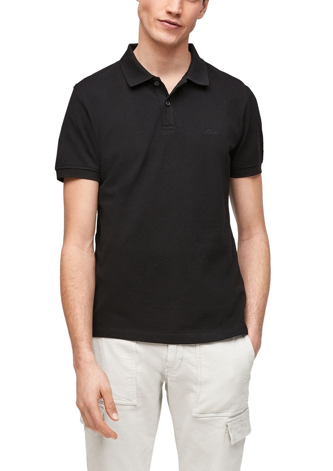 s.Oliver Poloshirt Basic (1-tlg) Piqué, Kragen, Knöpfe, Logo-Stickerei