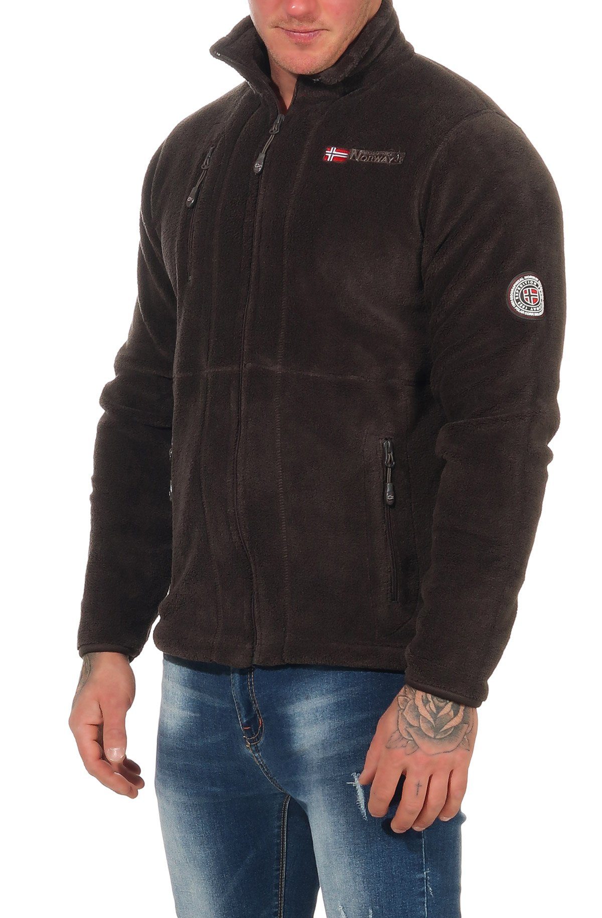 Geographical Norway Fleecejacke Geographical Norway Herren Fleecejacke G-Hunter Herren, flauschig und warm, auch in großen Größen erhältlich, Fleece Braun