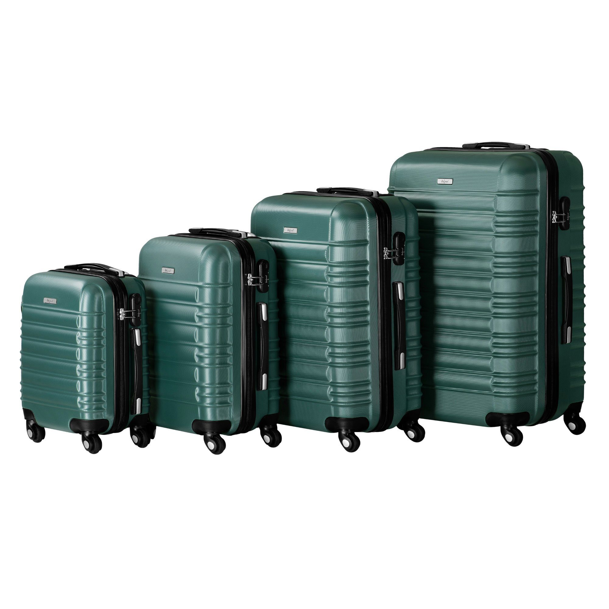 Zelsius Kofferset Koffer Set 4 Stück, Petrol Grün, ABS Hartschalenkoffer mit Schloss, 4 Rollen, (Set, Kofferset)