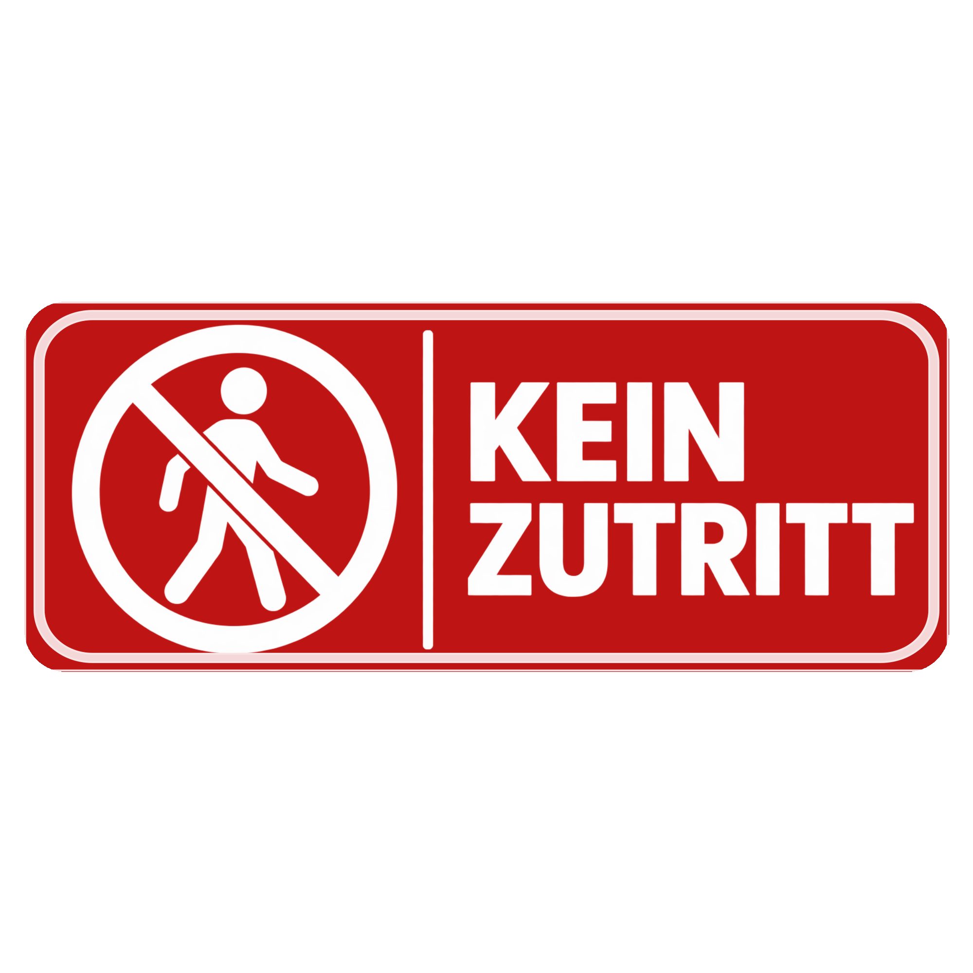 Nomiro Hinweisschild NOMIRO Hinweisschild Türschild Kein Zutritt 15x6 cm - Kunststoff rot w, (1 St), selbstklebend, lasergraviert