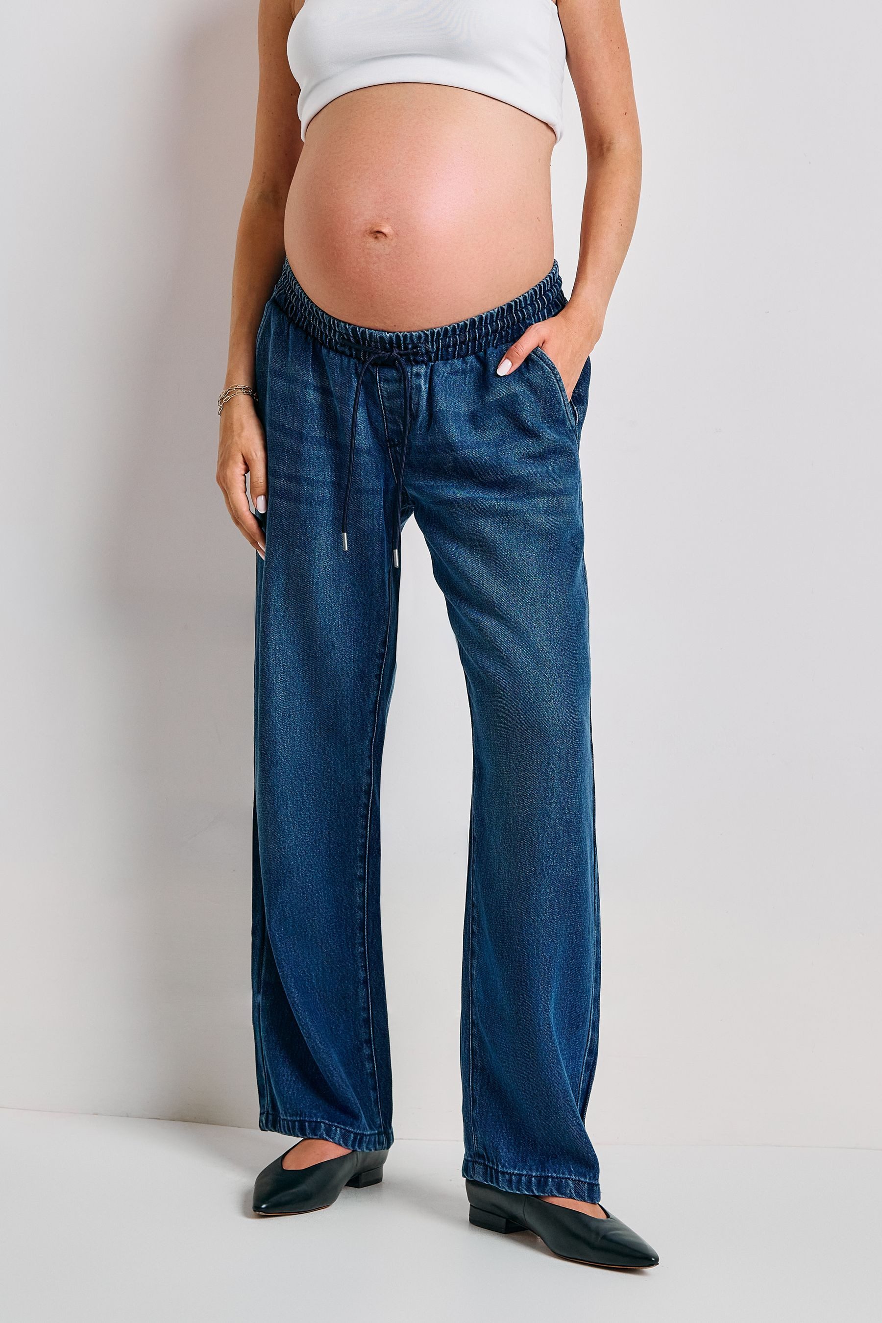 Seraphine Weite Jeans Seraphine Premium Regular Fit Jeans, Umstandsmode (1-tlg)
