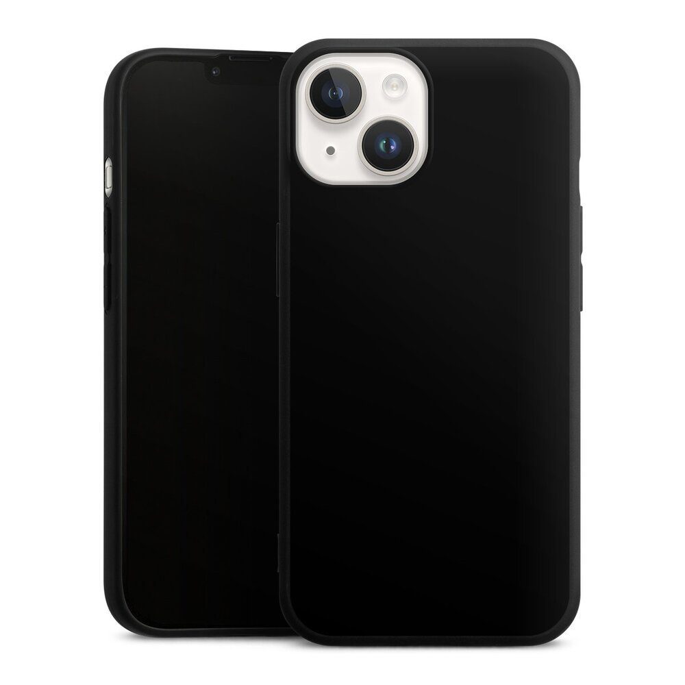 DeinDesign Handyhülle einfarbig schwarz Farbe Schwarz, Apple iPhone 15 Silikon Hülle Premium Case Handy Schutzhülle