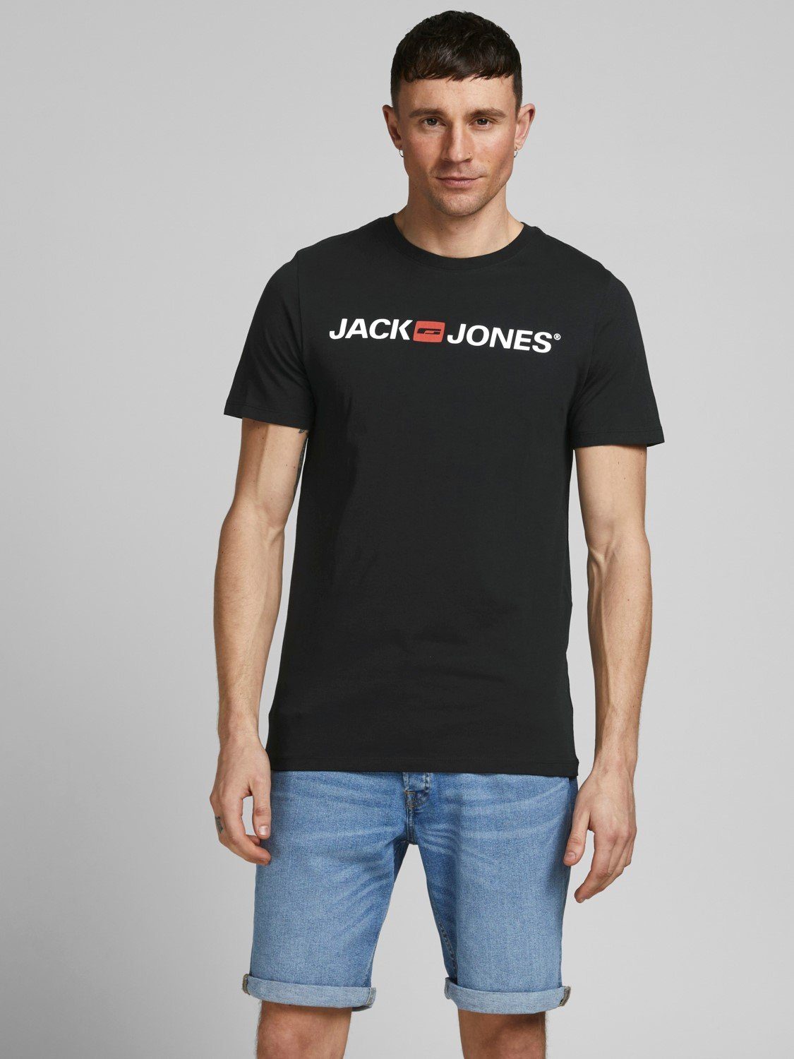 Jack & Jones T-Shirt JJECORP LOGO Print Kurzarm 2-er Stück Pack für (2-tlg) NOOS - JJECORP LOGO TEE SS CREW NECK NOOS